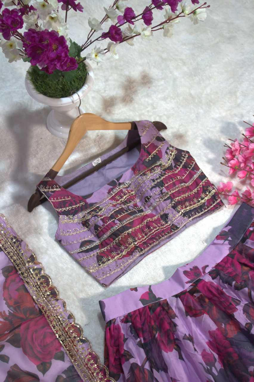 Ynf Organza RIN228 327 Lehengas Wedding Collections Festive Collections Wholesale Printed Lehenga Floral Lehenga Lehenga With Blouse Manufacturer