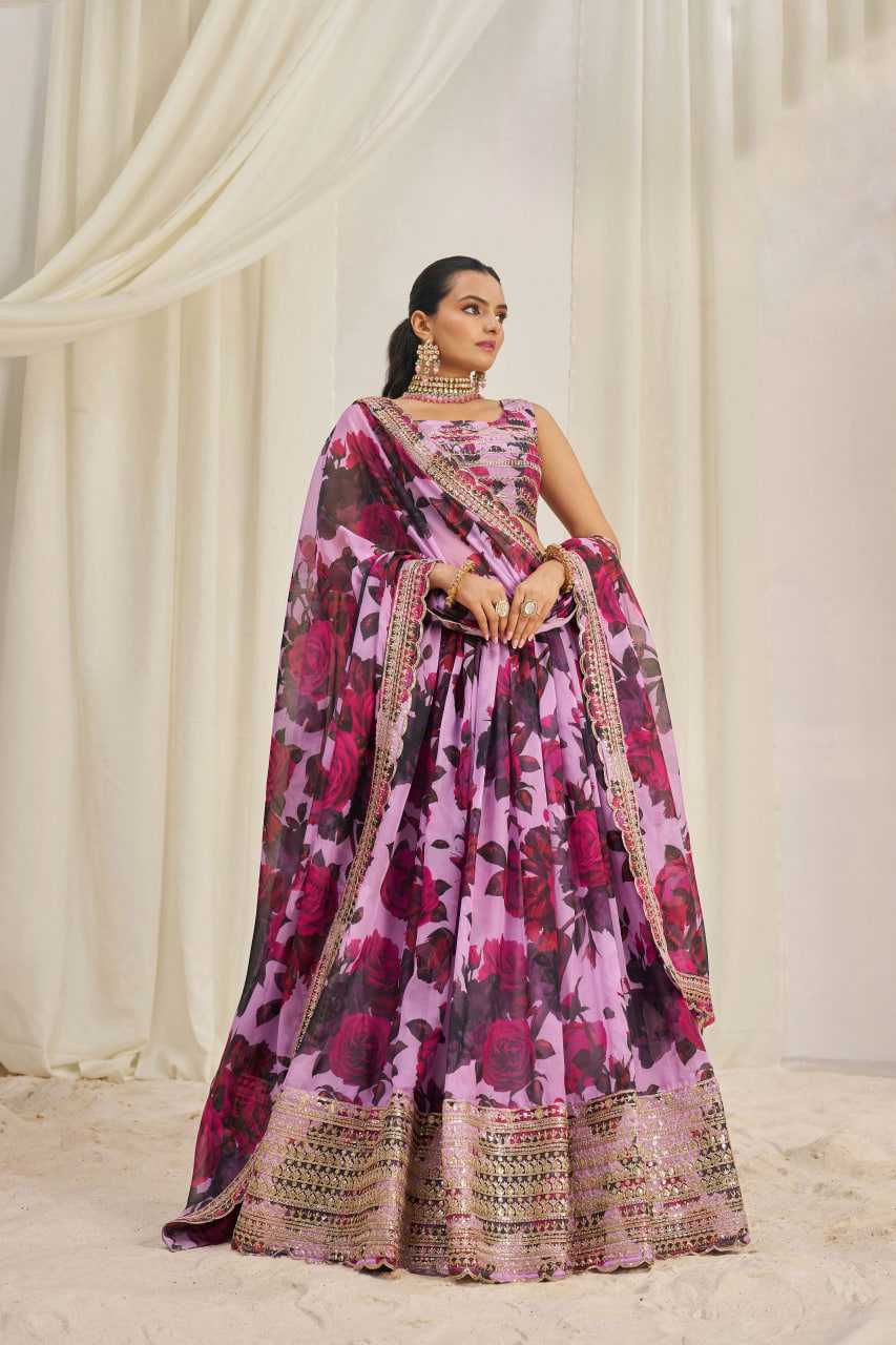 Ynf Organza RIN228 327 Lehengas Wedding Collections Festive Collections Wholesale Printed Lehenga Floral Lehenga Lehenga With Blouse Manufacturer