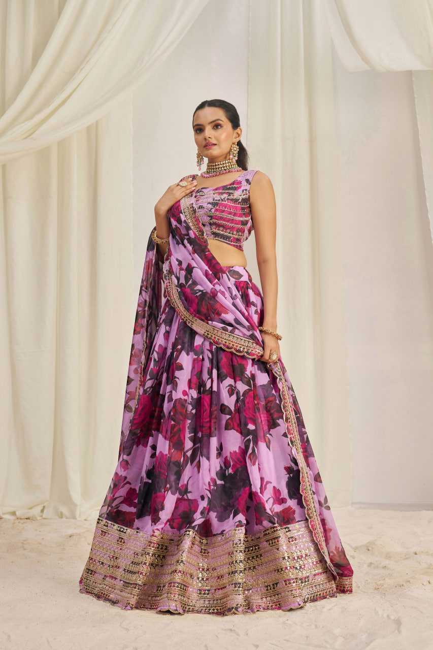Ynf Organza RIN228 327 Lehengas Wedding Collections Festive Collections Wholesale Printed Lehenga Floral Lehenga Lehenga With Blouse Manufacturer