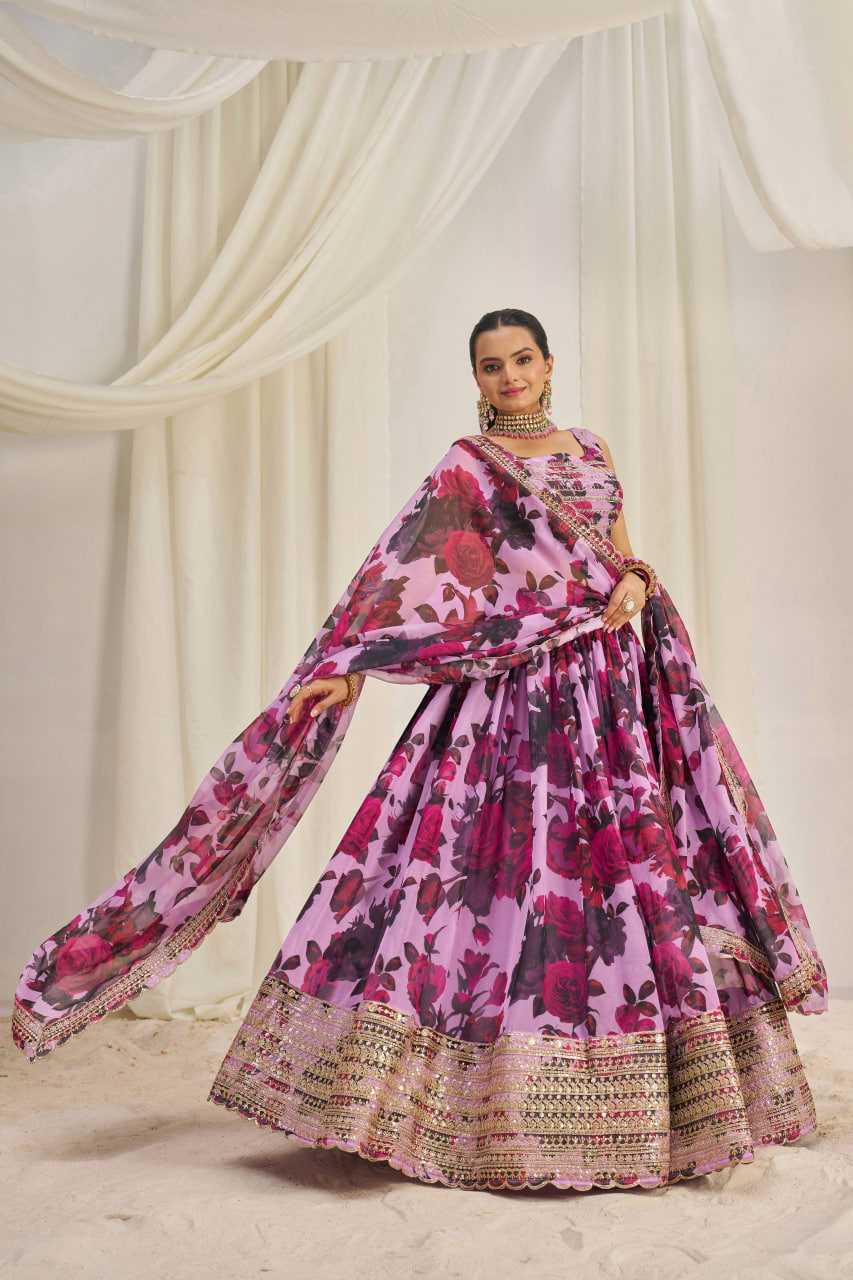 Ynf Organza RIN228 327 Lehengas Wedding Collections Festive Collections Wholesale Printed Lehenga Floral Lehenga Lehenga With Blouse Manufacturer