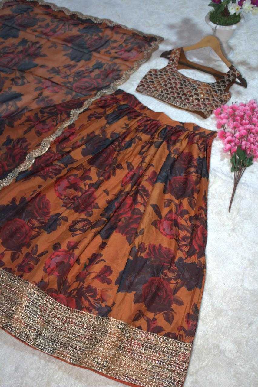 Ynf Organza RIN228 329 Lehengas Wholesale Printed Lehenga Sequins Lehenga Manufacturer