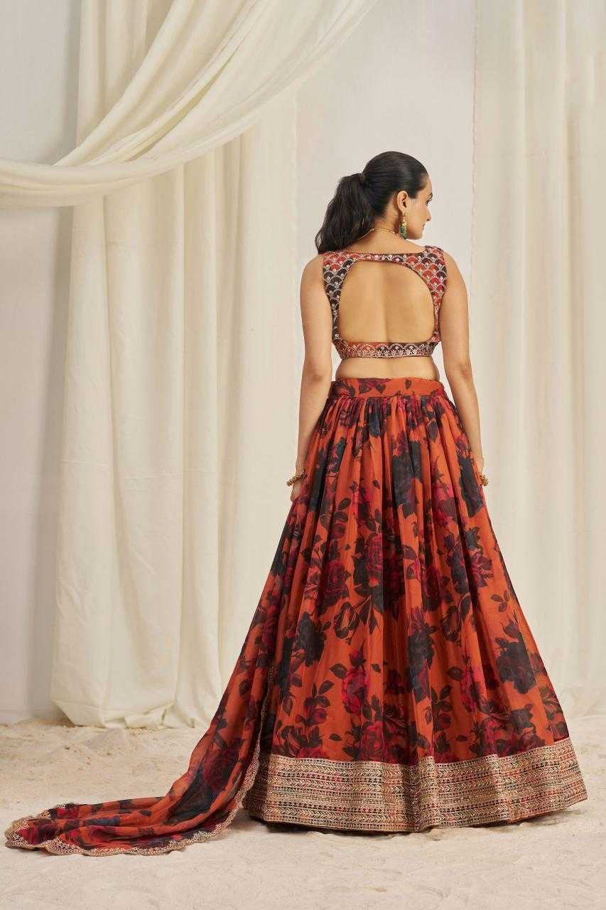 Ynf Organza RIN228 329 Lehengas Wholesale Printed Lehenga Sequins Lehenga Manufacturer