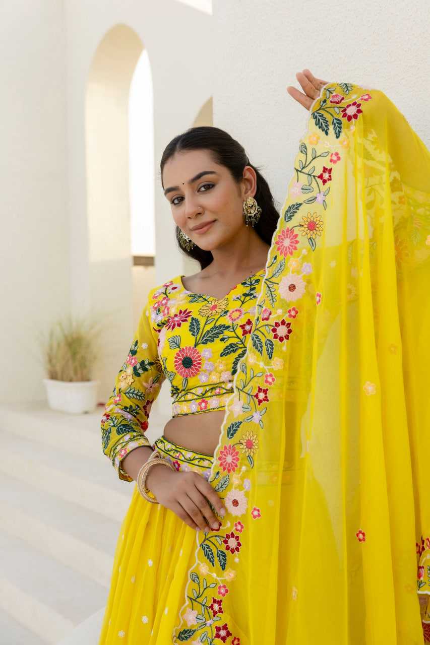 Ynf Organza RIN228 374 Lehengas Wholesale Fancy Lehenga Traditional Lehenga Yellow Lehenga Manufacturer