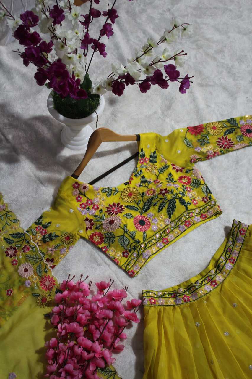 Ynf Organza RIN228 374 Lehengas Wholesale Fancy Lehenga Traditional Lehenga Yellow Lehenga Manufacturer