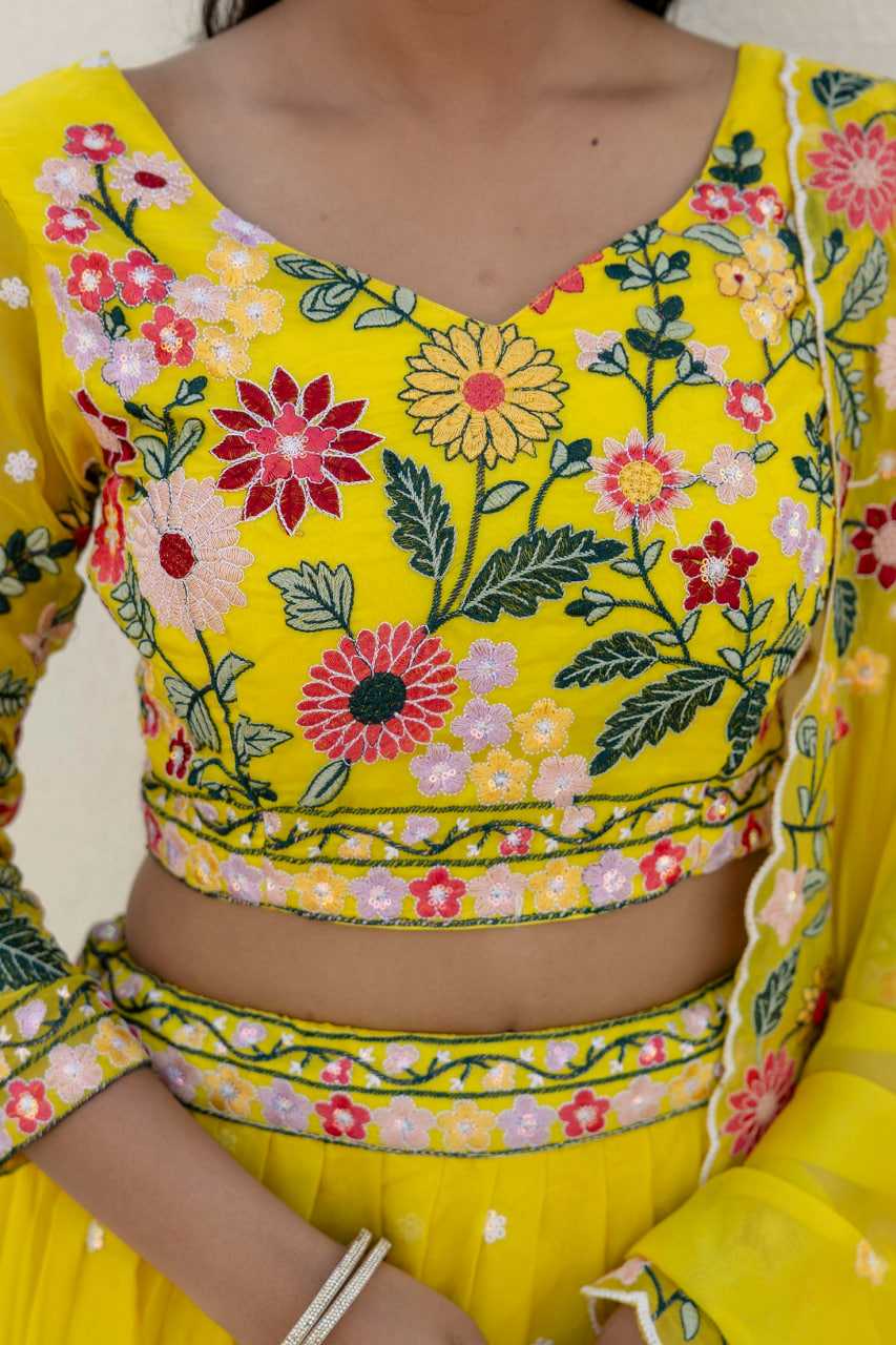 Ynf Organza RIN228 374 Lehengas Wholesale Fancy Lehenga Traditional Lehenga Yellow Lehenga Manufacturer
