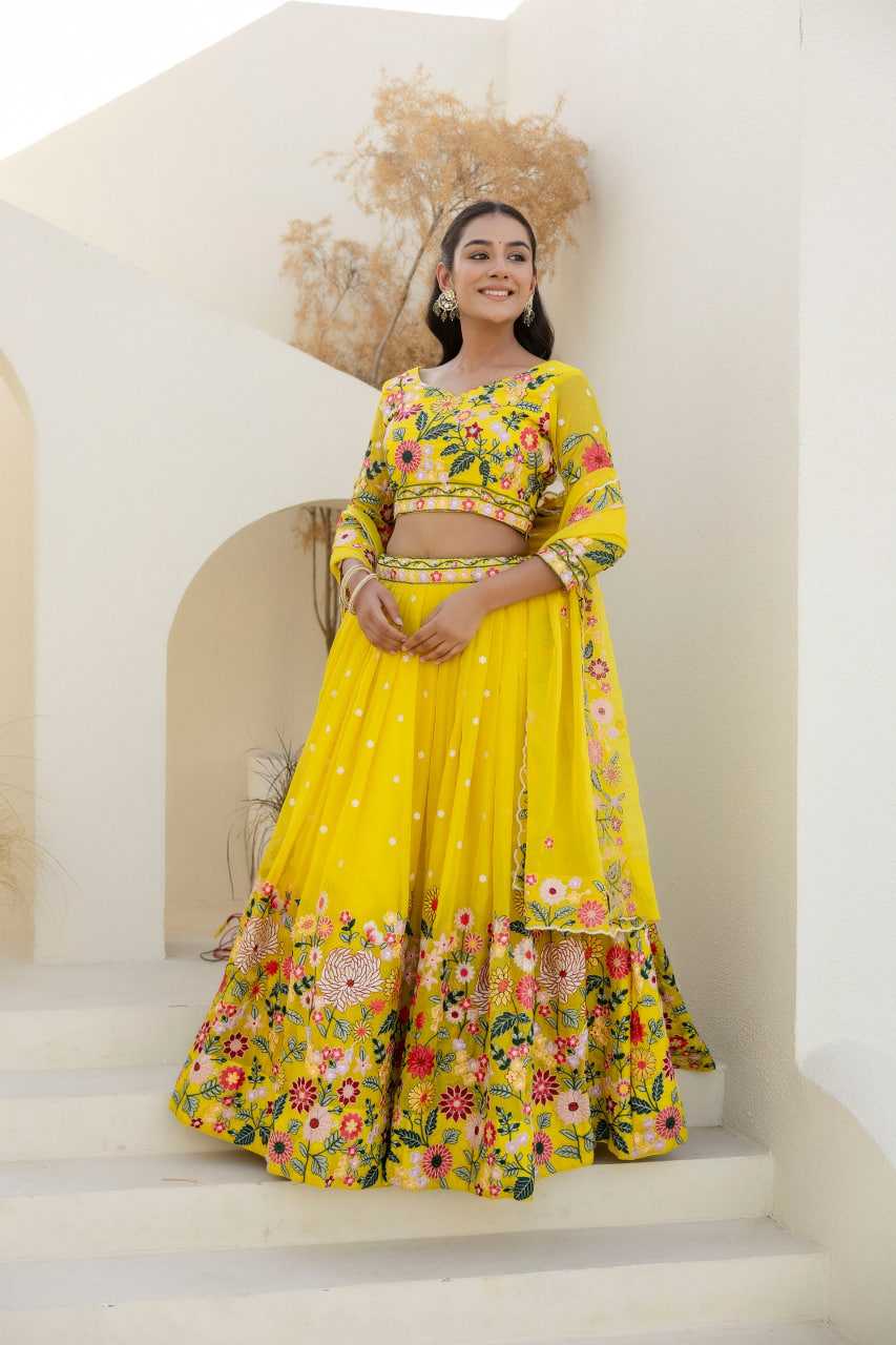 Ynf Organza RIN228 374 Lehengas Wholesale Fancy Lehenga Traditional Lehenga Yellow Lehenga Manufacturer