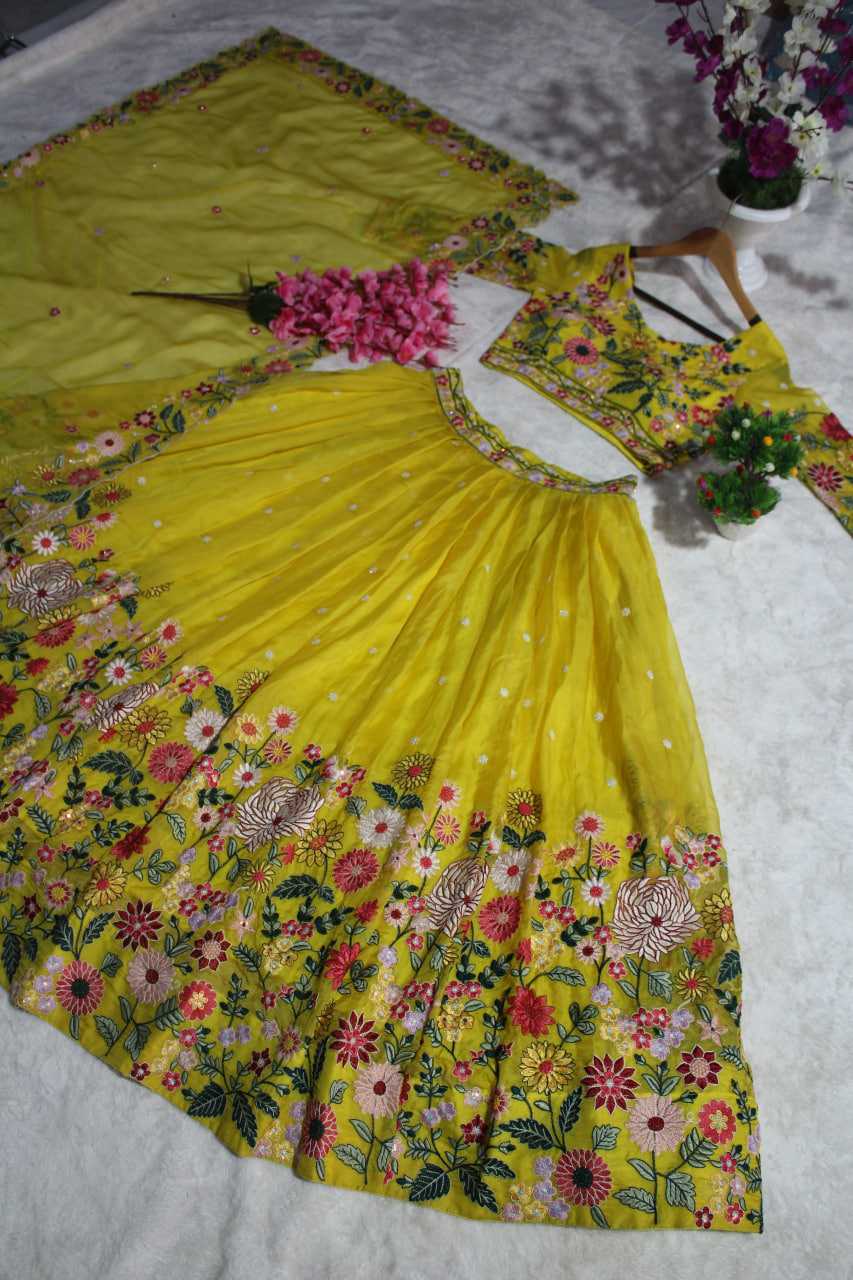 Ynf Organza RIN228 374 Lehengas Wholesale Fancy Lehenga Traditional Lehenga Yellow Lehenga Manufacturer