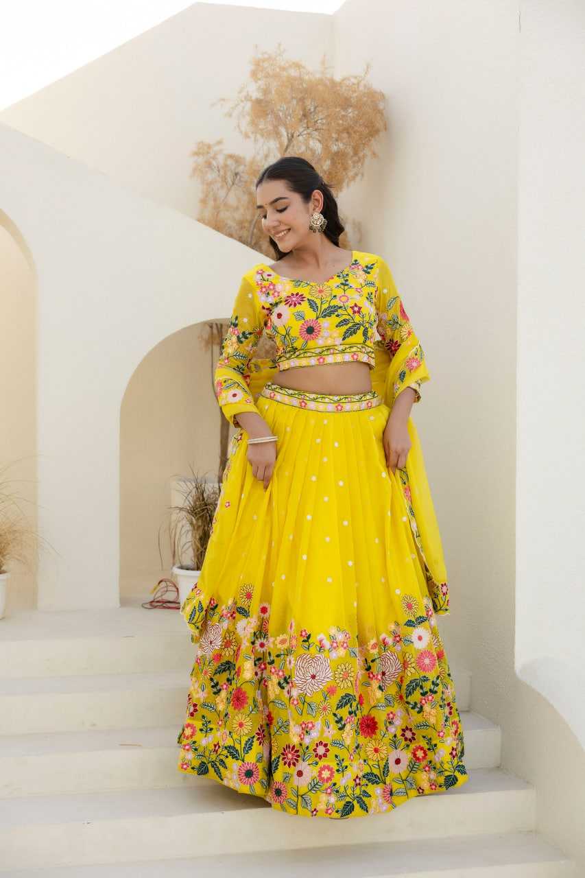 Ynf Organza RIN228 374 Lehengas Wholesale Fancy Lehenga Traditional Lehenga Yellow Lehenga Manufacturer