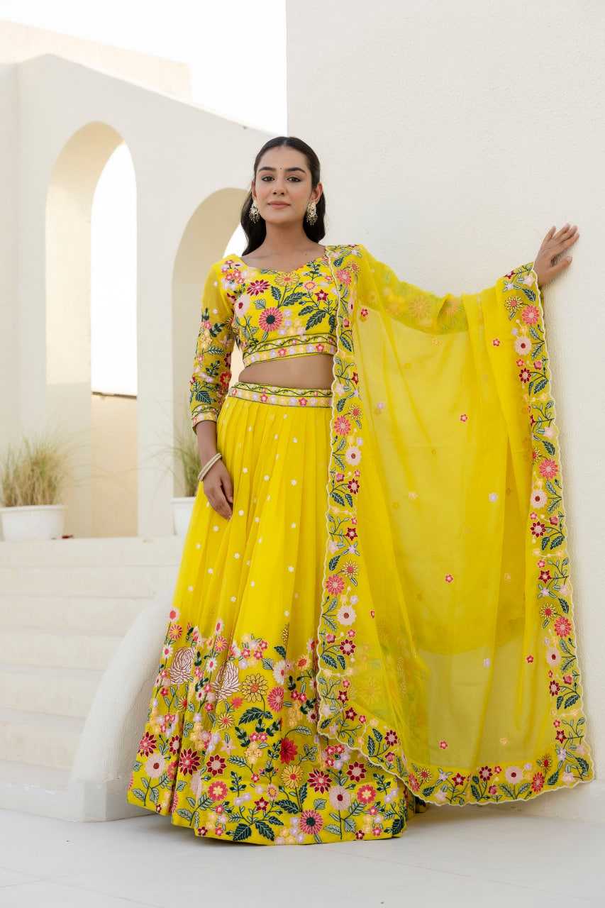 Ynf Organza RIN228 374 Lehengas Wholesale Fancy Lehenga Traditional Lehenga Yellow Lehenga Manufacturer