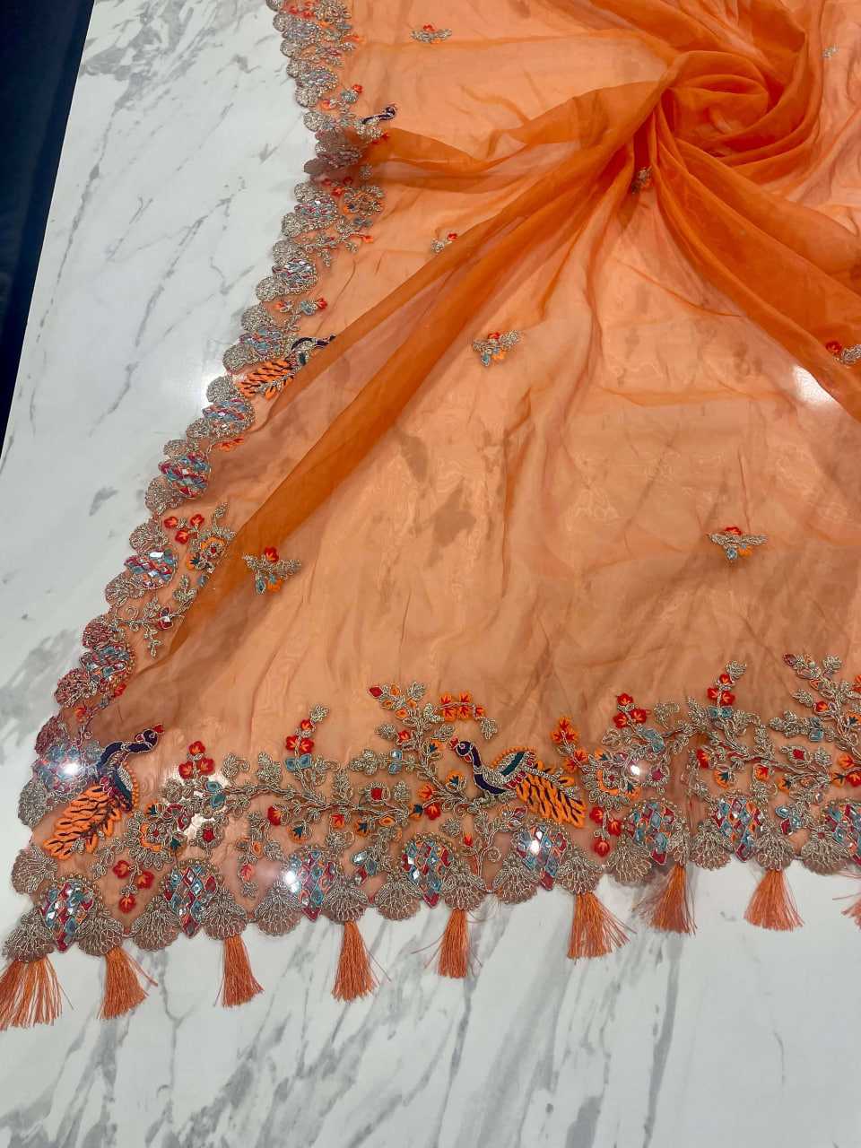 Ynf Organza RIN228 76 Sarees Wedding Collections Festive Collections Wholesale Organza Sarees Mirror Work Saree Zari Sarees Manufacturer