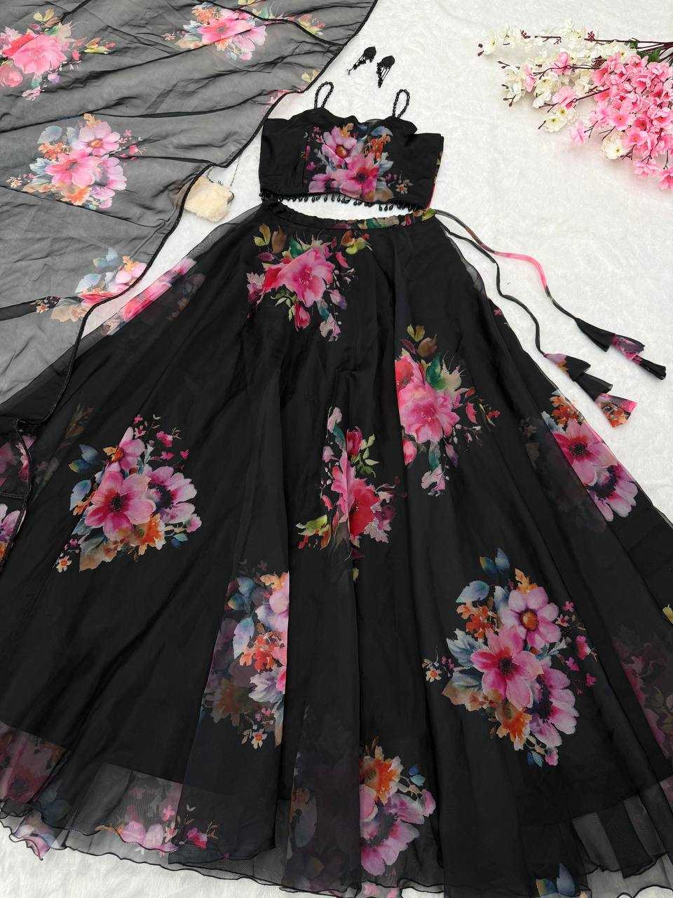 Ynf Organza Silk KESH154 304 Lehengas Wedding Collections Festive Collections Wholesale Printed Lehenga Floral Lehenga Lehenga With Blouse Manufacturer