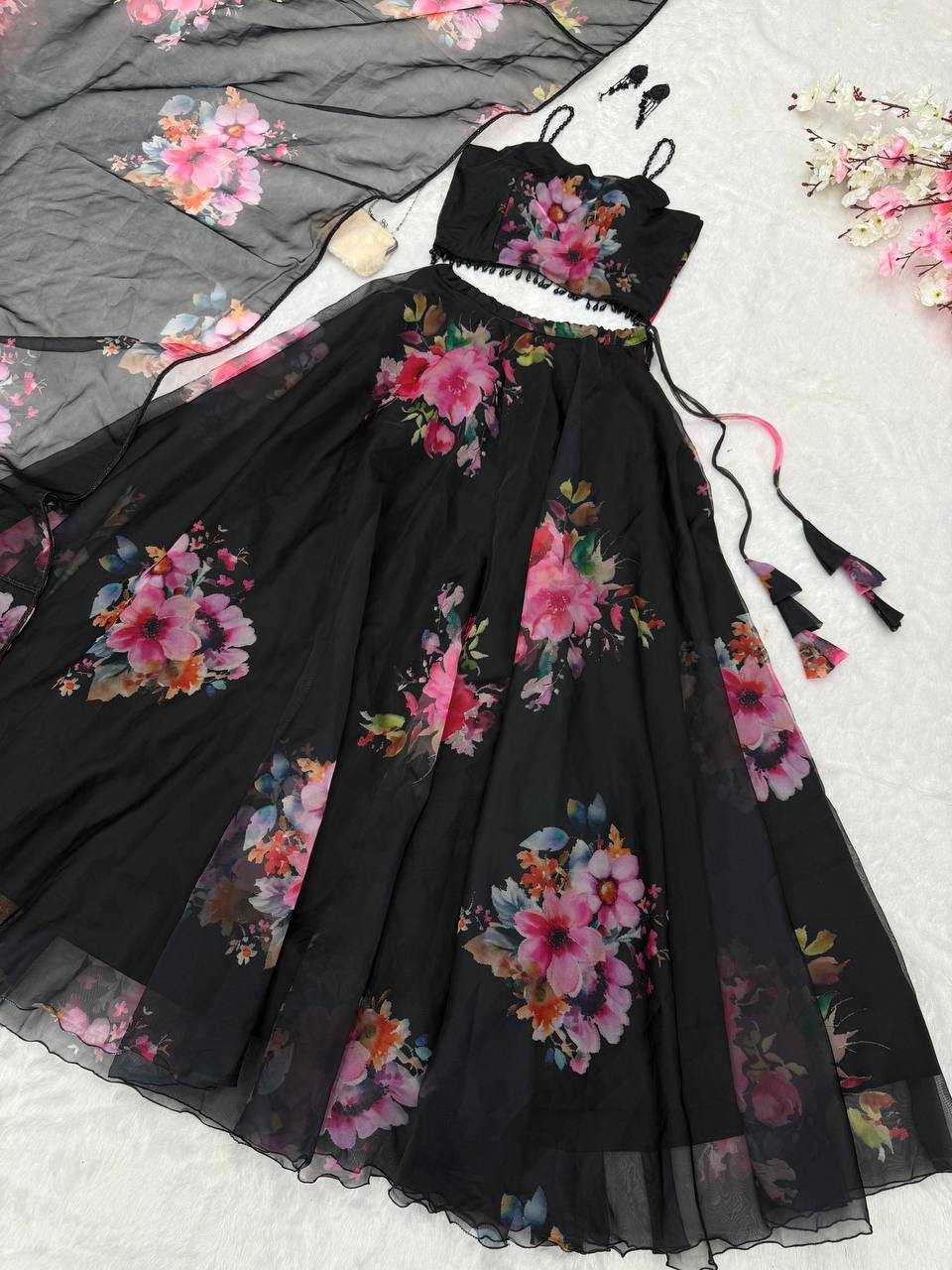 Ynf Organza Silk KESH154 304 Lehengas Wedding Collections Festive Collections Wholesale Printed Lehenga Floral Lehenga Lehenga With Blouse Manufacturer
