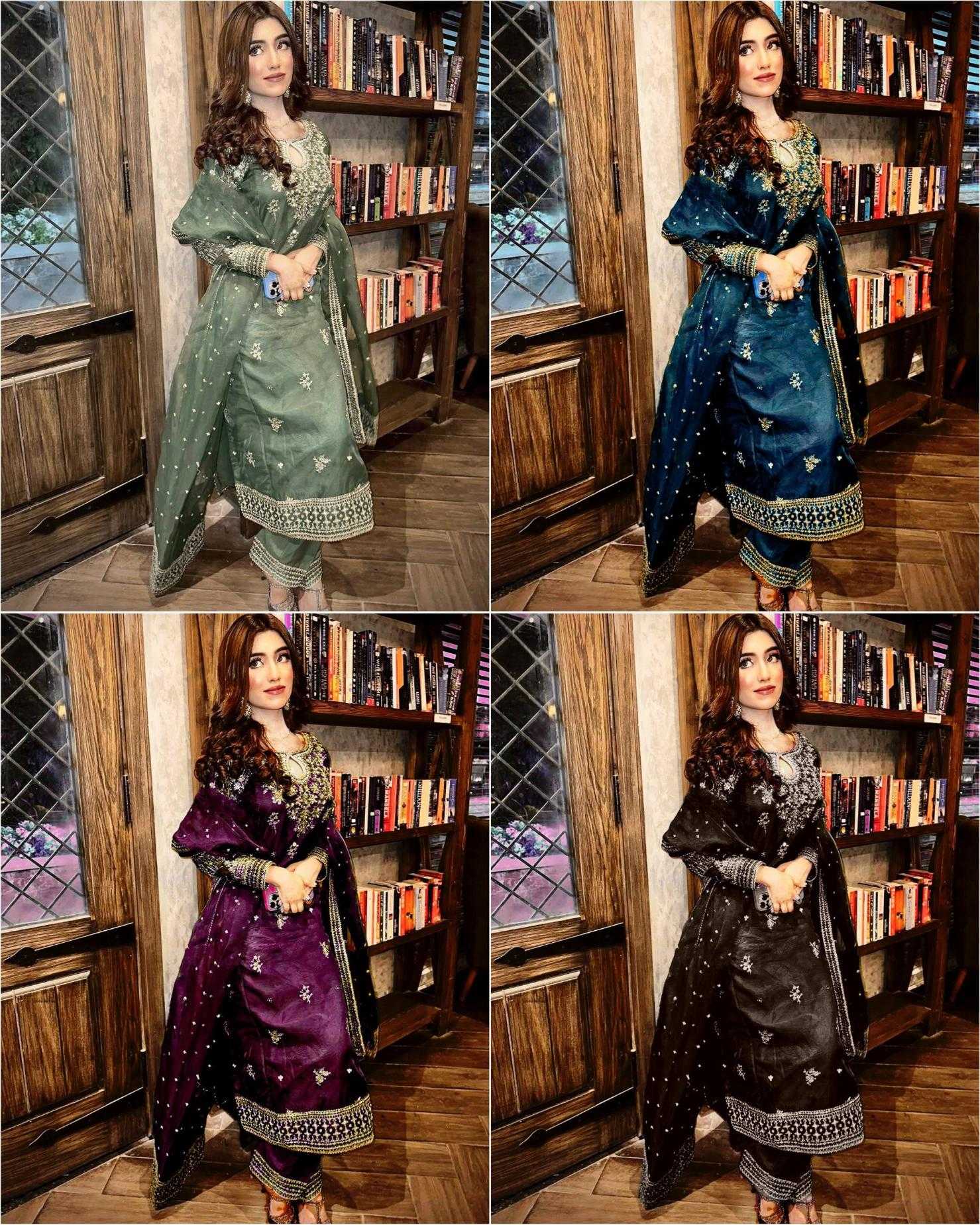 Ynf Organza Silk KESH492 3171 Suits & Dresses Wholesale Ladies Suits Dresses Designer Suits Manufacturer