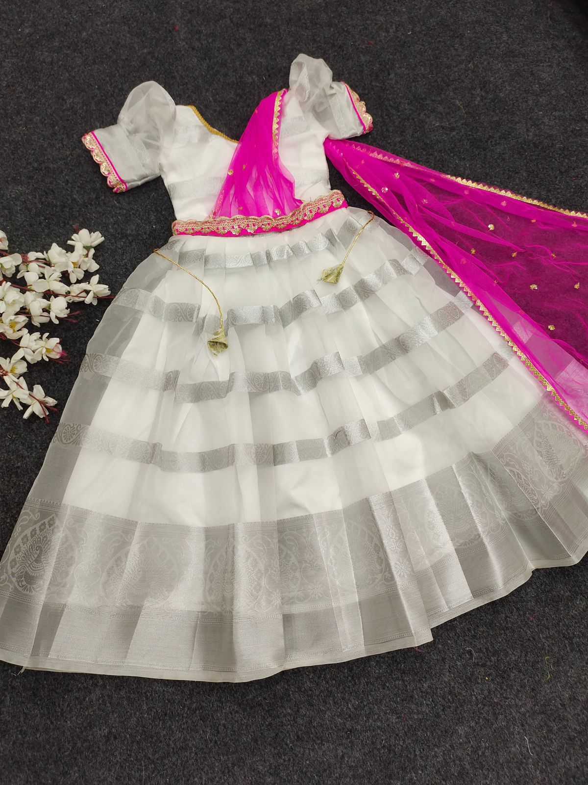 Ynf Organza Silk KESH493 AS PIC Kids Wear Festive Collections Wholesale Kids Gown Kids Ethnic Gowns Onam Collections Manufacturer