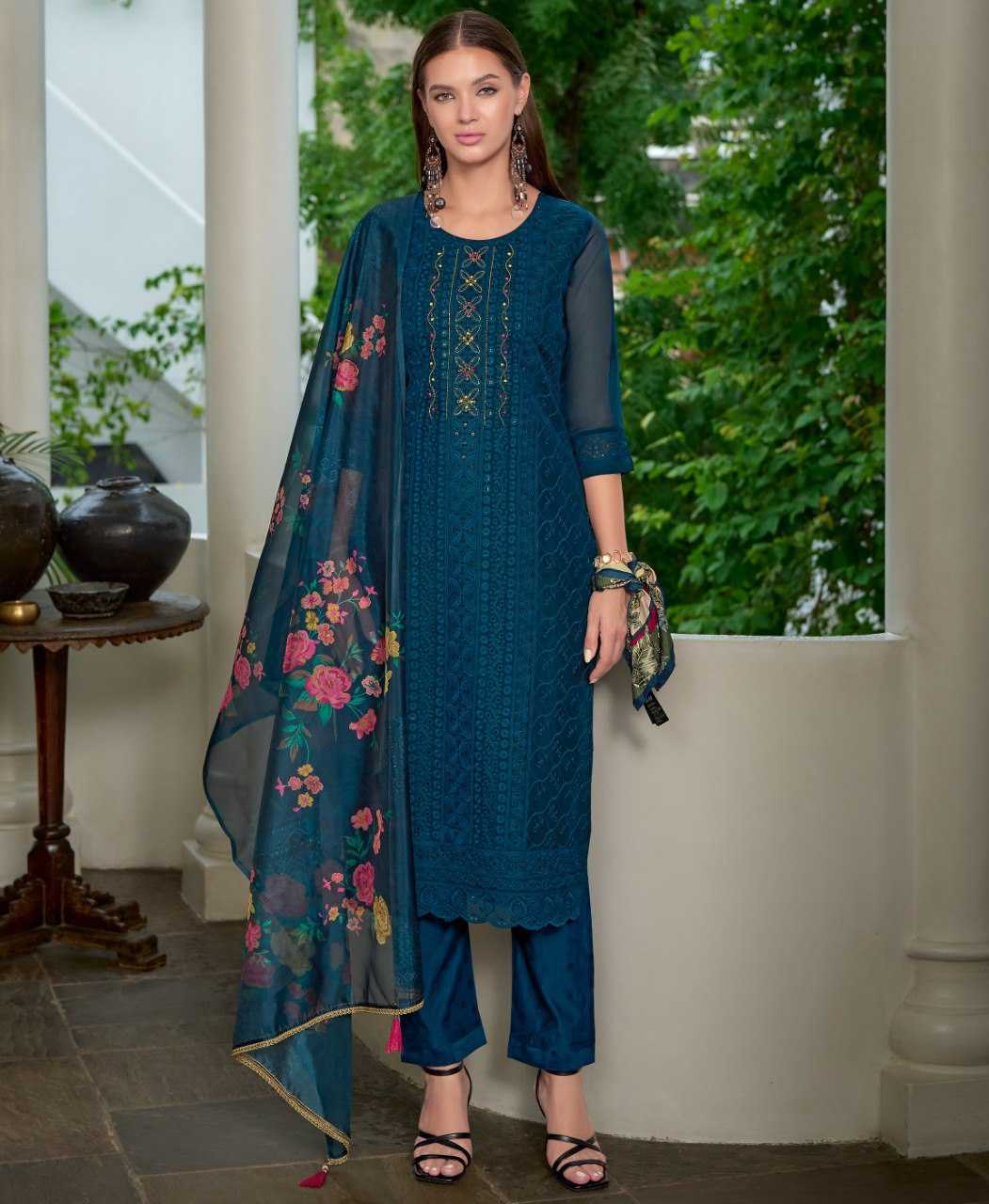 Ynf Organza Silk KESH507 Regular Suits & Dresses Wedding Collections Festive Collections Wholesale Embroidery Suits Chanderi Suit Straight Cut Suits Manufacturer
