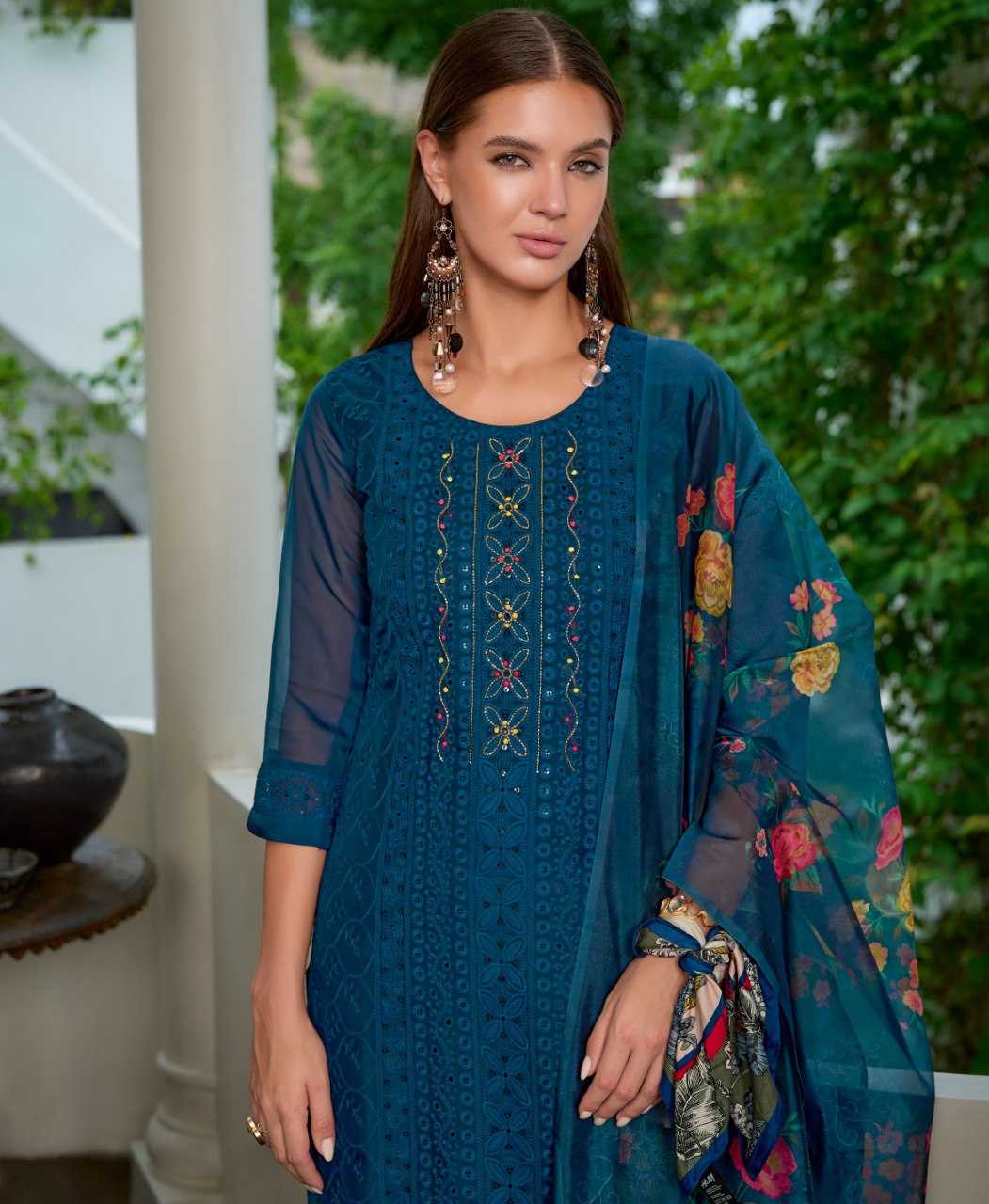 Ynf Organza Silk KESH507 Regular Suits & Dresses Wedding Collections Festive Collections Wholesale Embroidery Suits Chanderi Suit Straight Cut Suits Manufacturer