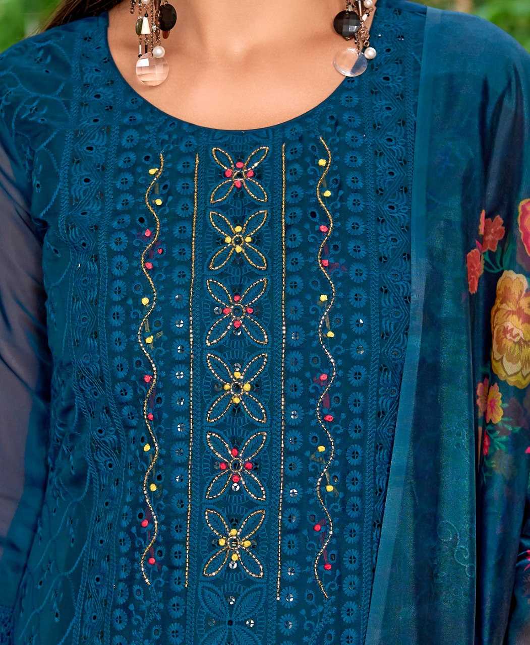 Ynf Organza Silk KESH507 Regular Suits & Dresses Wedding Collections Festive Collections Wholesale Embroidery Suits Chanderi Suit Straight Cut Suits Manufacturer