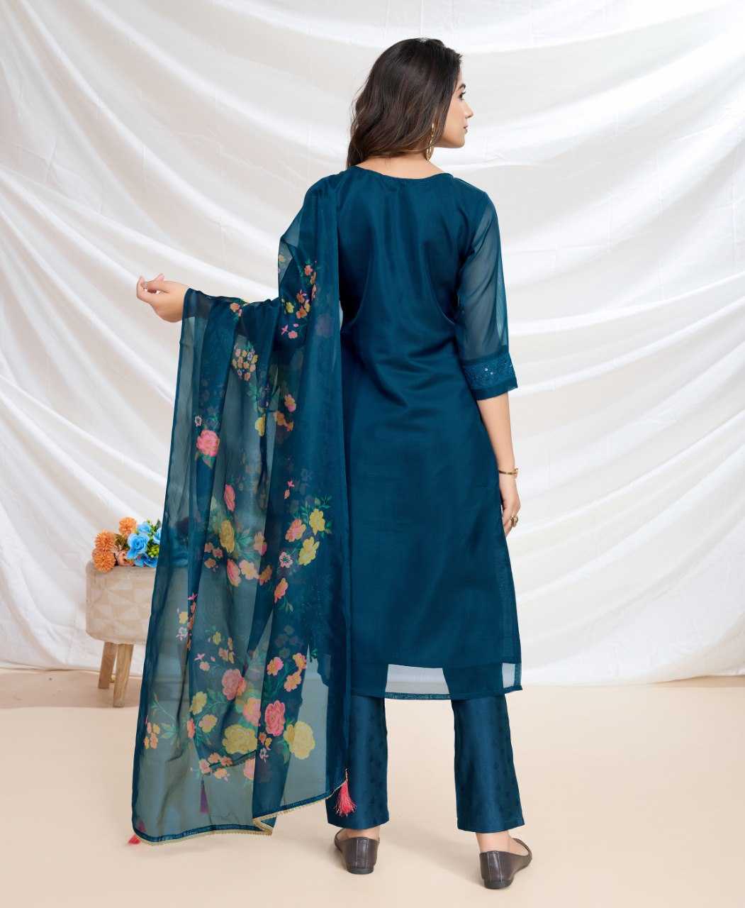 Ynf Organza Silk KESH507 Regular Suits & Dresses Wedding Collections Festive Collections Wholesale Embroidery Suits Chanderi Suit Straight Cut Suits Manufacturer