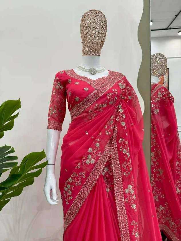 Ynf Organza Silk RIN131 416 Silk Sarees Wholesale Party Wear Silk Sarees Designer Silk Sarees Embroidered Silk Sarees Manufacturer