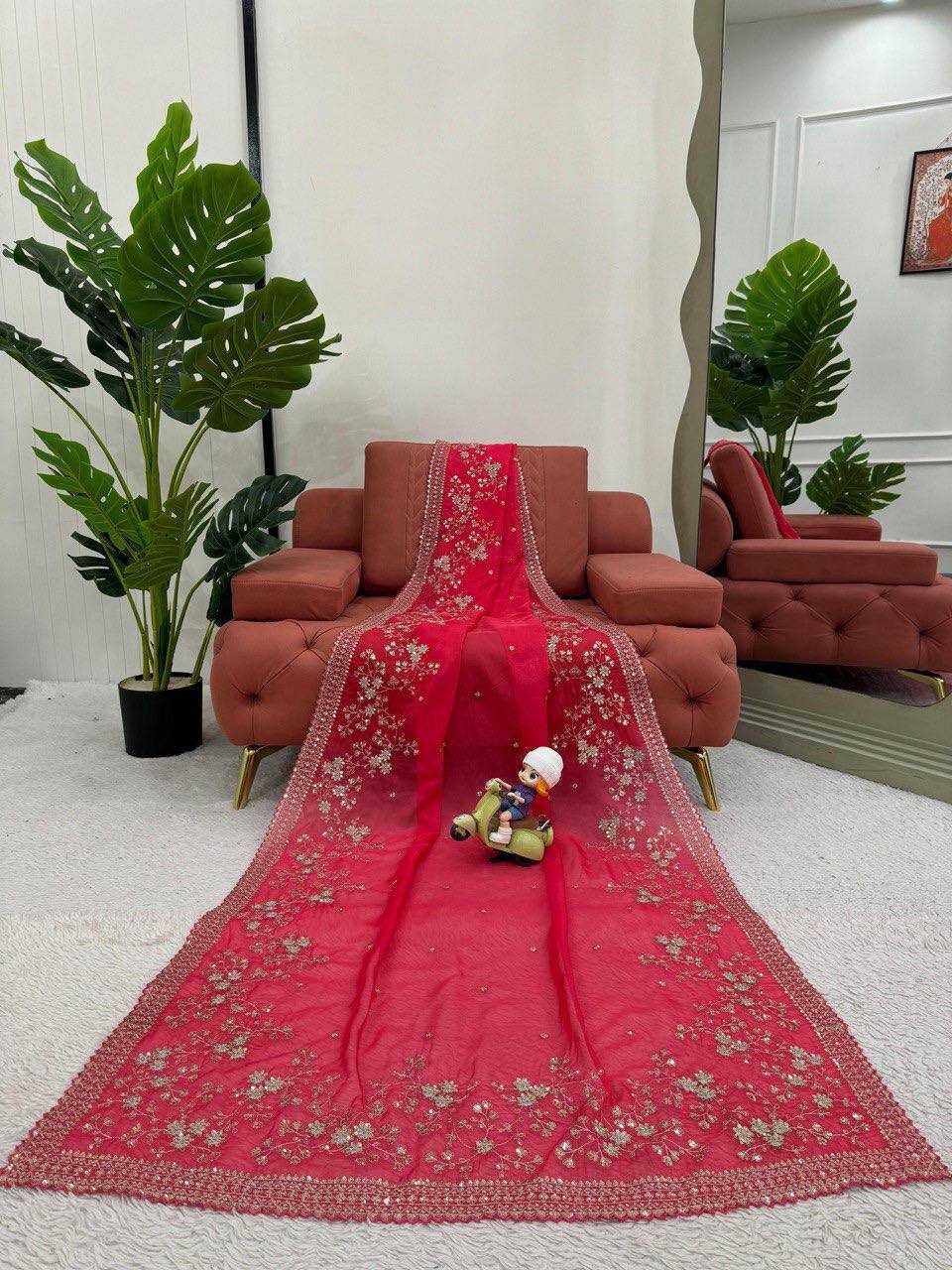 Ynf Organza Silk RIN131 416 Silk Sarees Wholesale Party Wear Silk Sarees Designer Silk Sarees Embroidered Silk Sarees Manufacturer