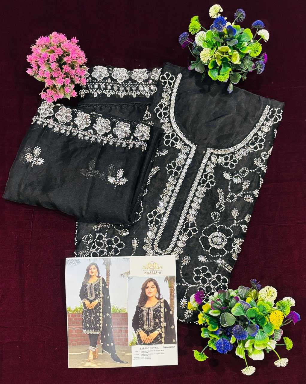 Ynf Organza Silk RIN131 5099 Suits & Dresses Islamic Clothing Festive Collections Wholesale Pakistani Suits Ladies Silk Suit Semi Stitched Suits Manufacturer
