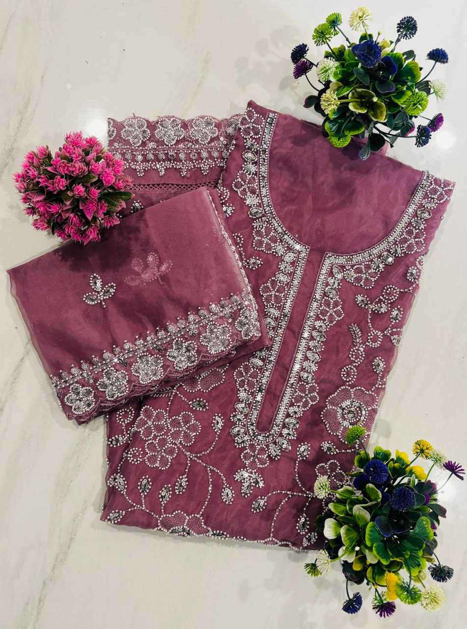Ynf Organza Silk RIN131 5099 Suits & Dresses Islamic Clothing Festive Collections Wholesale Pakistani Suits Ladies Silk Suit Semi Stitched Suits Manufacturer