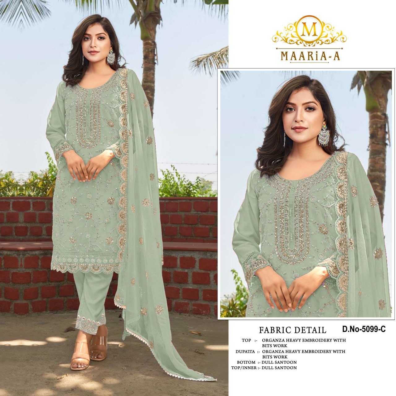 Ynf Organza Silk RIN131 5099 Suits & Dresses Islamic Clothing Festive Collections Wholesale Pakistani Suits Ladies Silk Suit Semi Stitched Suits Manufacturer