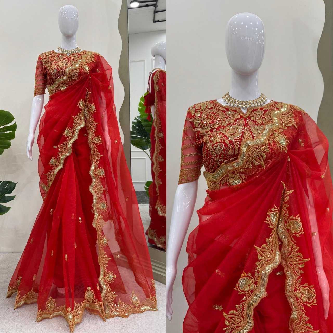 Ynf Organza Silk RIN133 568 Sarees Wholesale Party Wear Sarees Fancy Sarees Sequence Sarees Embroidered Sarees Manufacturer