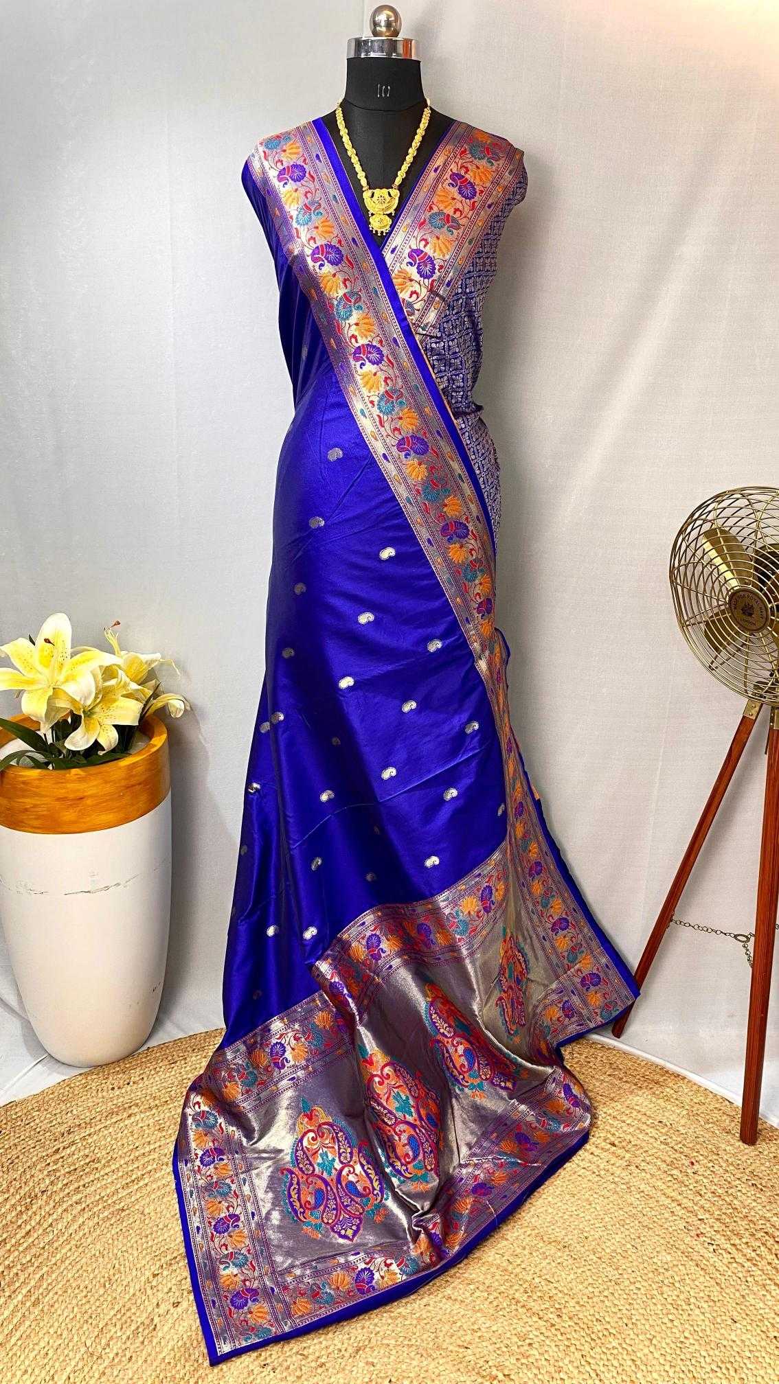 Ynf Paithani Silk KESH249 Bhoomi Silk Sarees Wedding Collections Festive Collections Wholesale Paithani Sarees Designer Silk Sarees Zari Border Silk Sarees Manufacturer