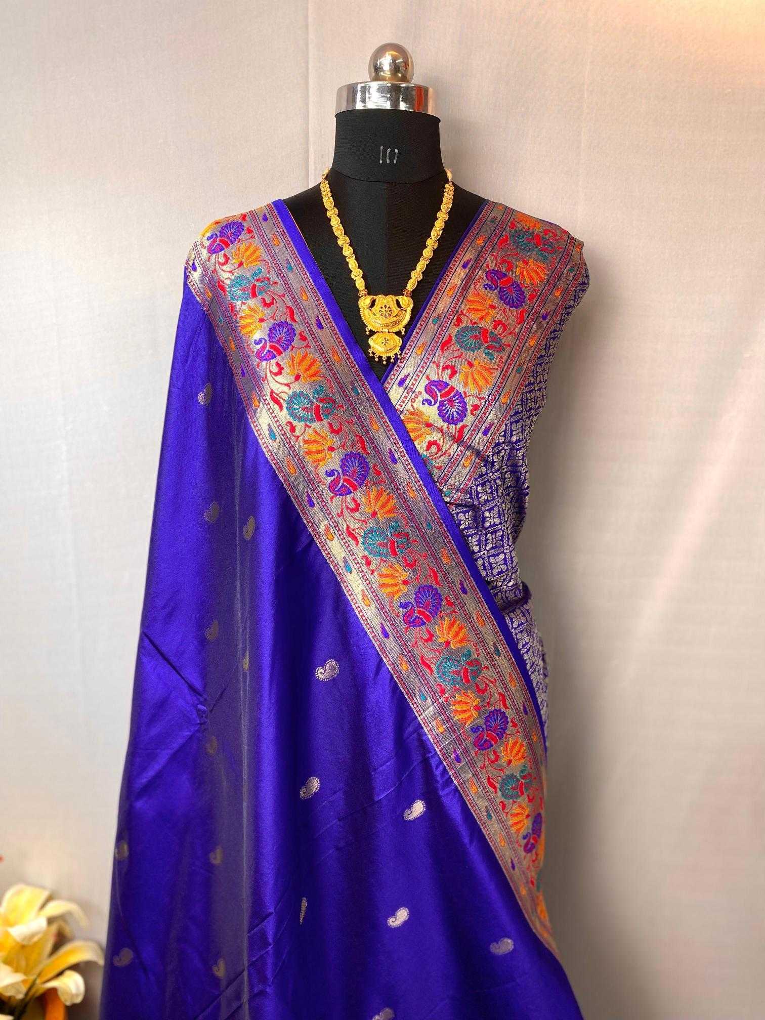 Ynf Paithani Silk KESH249 Bhoomi Silk Sarees Wedding Collections Festive Collections Wholesale Paithani Sarees Designer Silk Sarees Zari Border Silk Sarees Manufacturer