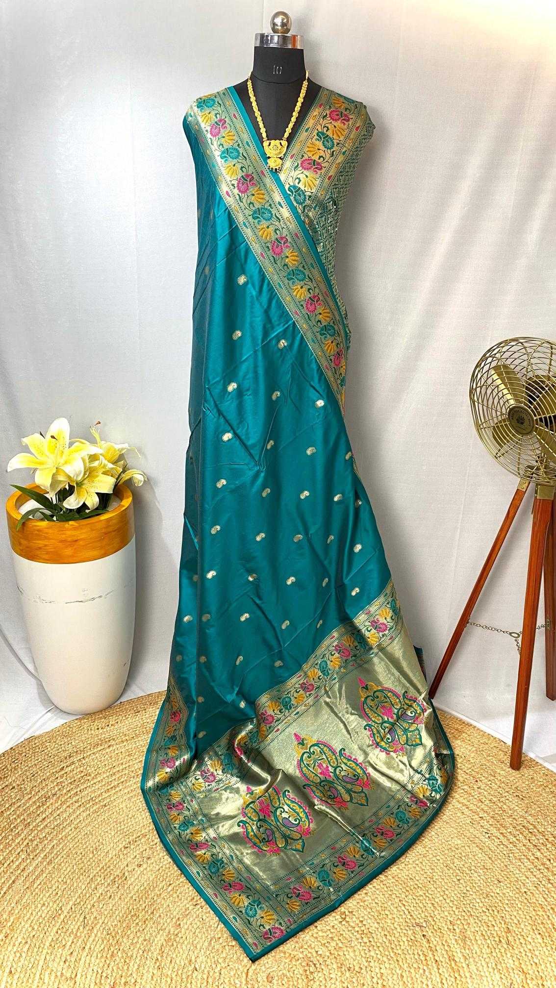 Ynf Paithani Silk KESH249 Bhoomi Silk Sarees Wedding Collections Festive Collections Wholesale Paithani Sarees Designer Silk Sarees Zari Border Silk Sarees Manufacturer