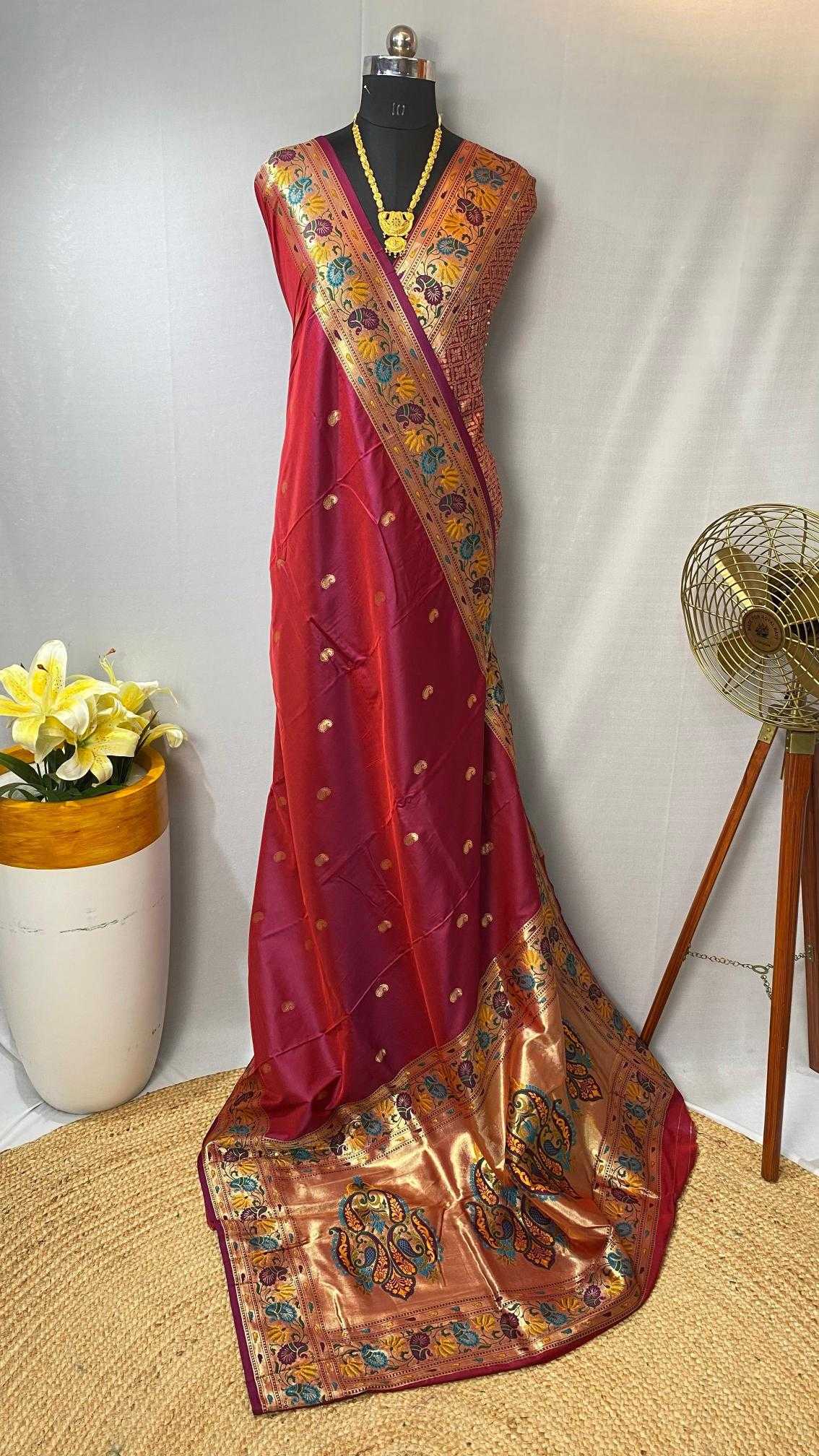 Ynf Paithani Silk KESH249 Bhoomi Silk Sarees Wedding Collections Festive Collections Wholesale Paithani Sarees Designer Silk Sarees Zari Border Silk Sarees Manufacturer