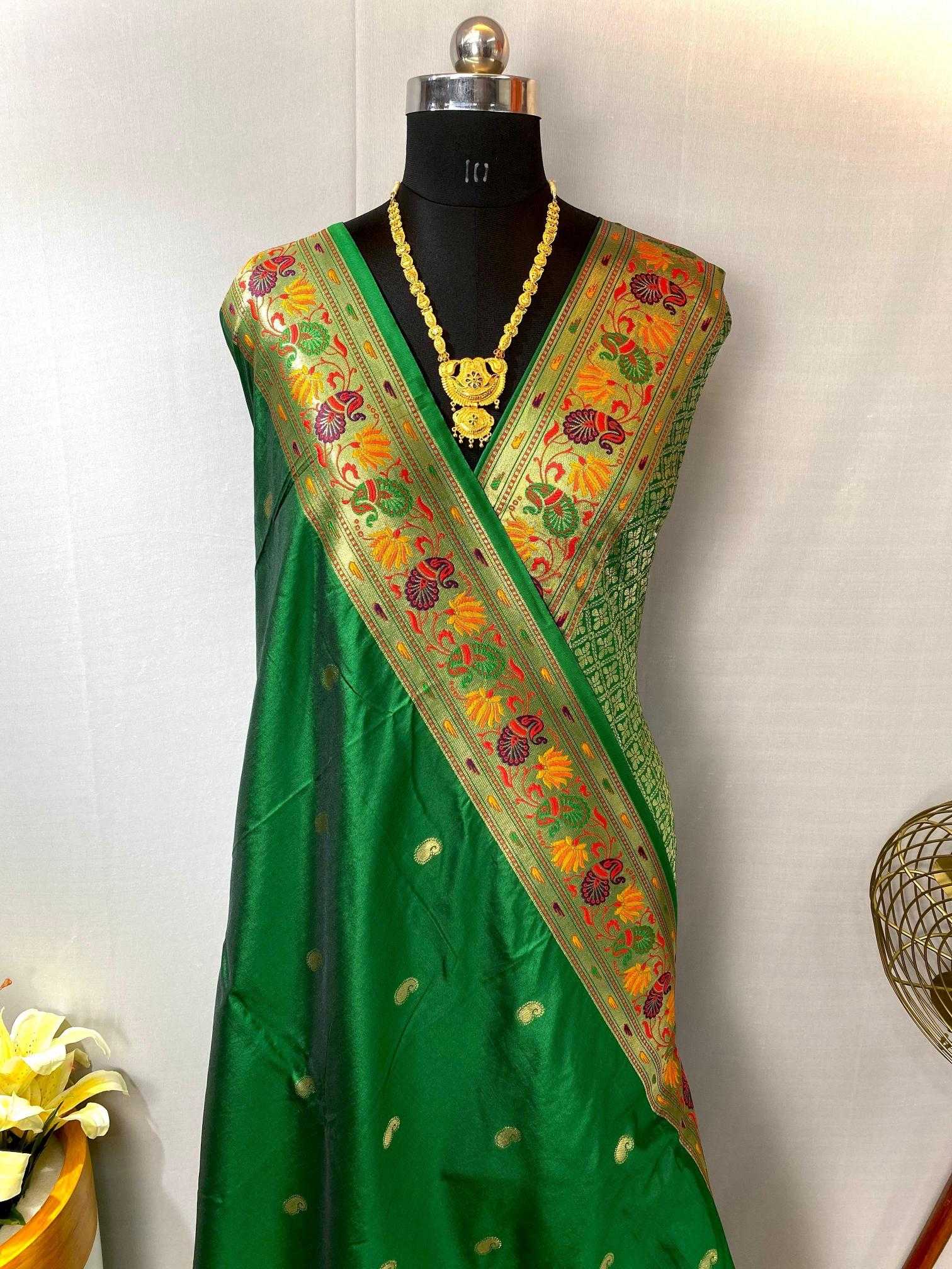 Ynf Paithani Silk KESH249 Bhoomi Silk Sarees Wedding Collections Festive Collections Wholesale Paithani Sarees Designer Silk Sarees Zari Border Silk Sarees Manufacturer