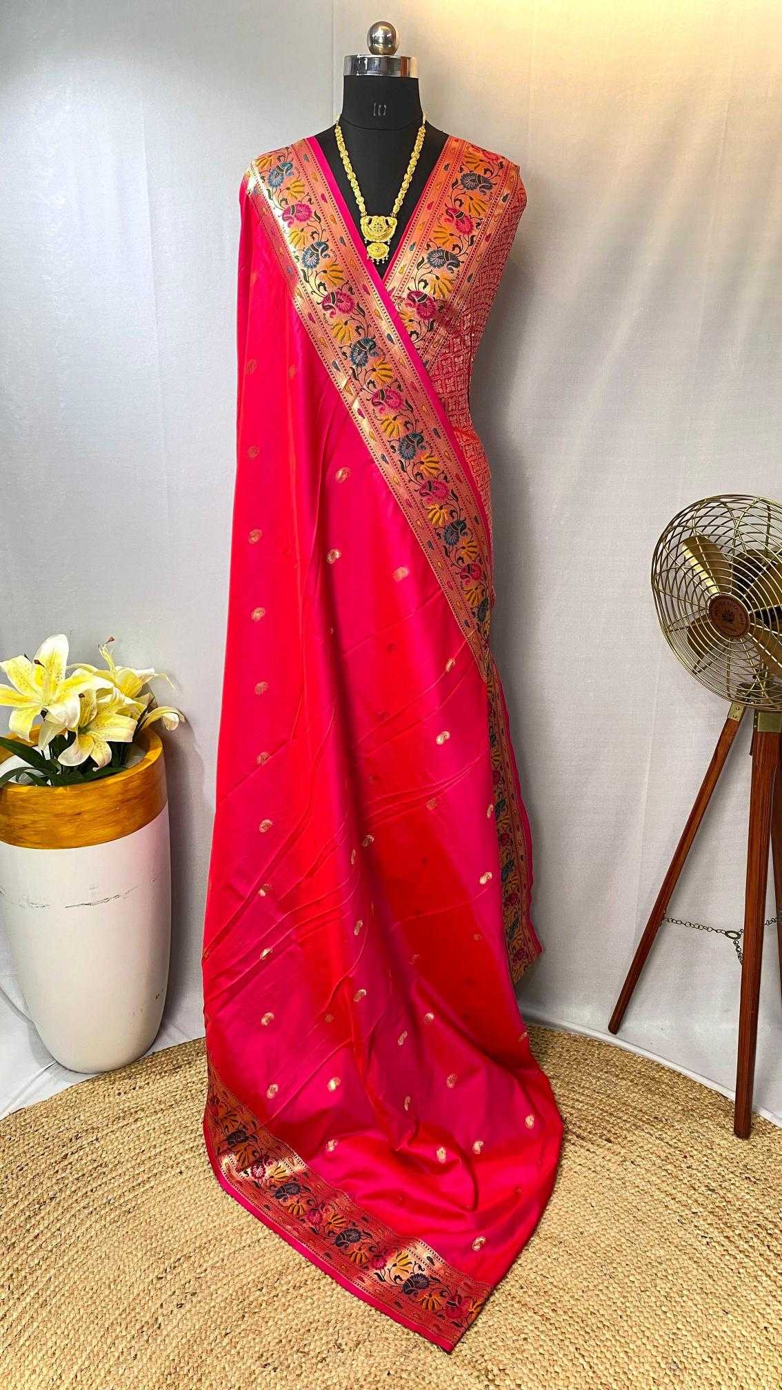 Ynf Paithani Silk KESH249 Bhoomi Silk Sarees Wedding Collections Festive Collections Wholesale Paithani Sarees Designer Silk Sarees Zari Border Silk Sarees Manufacturer