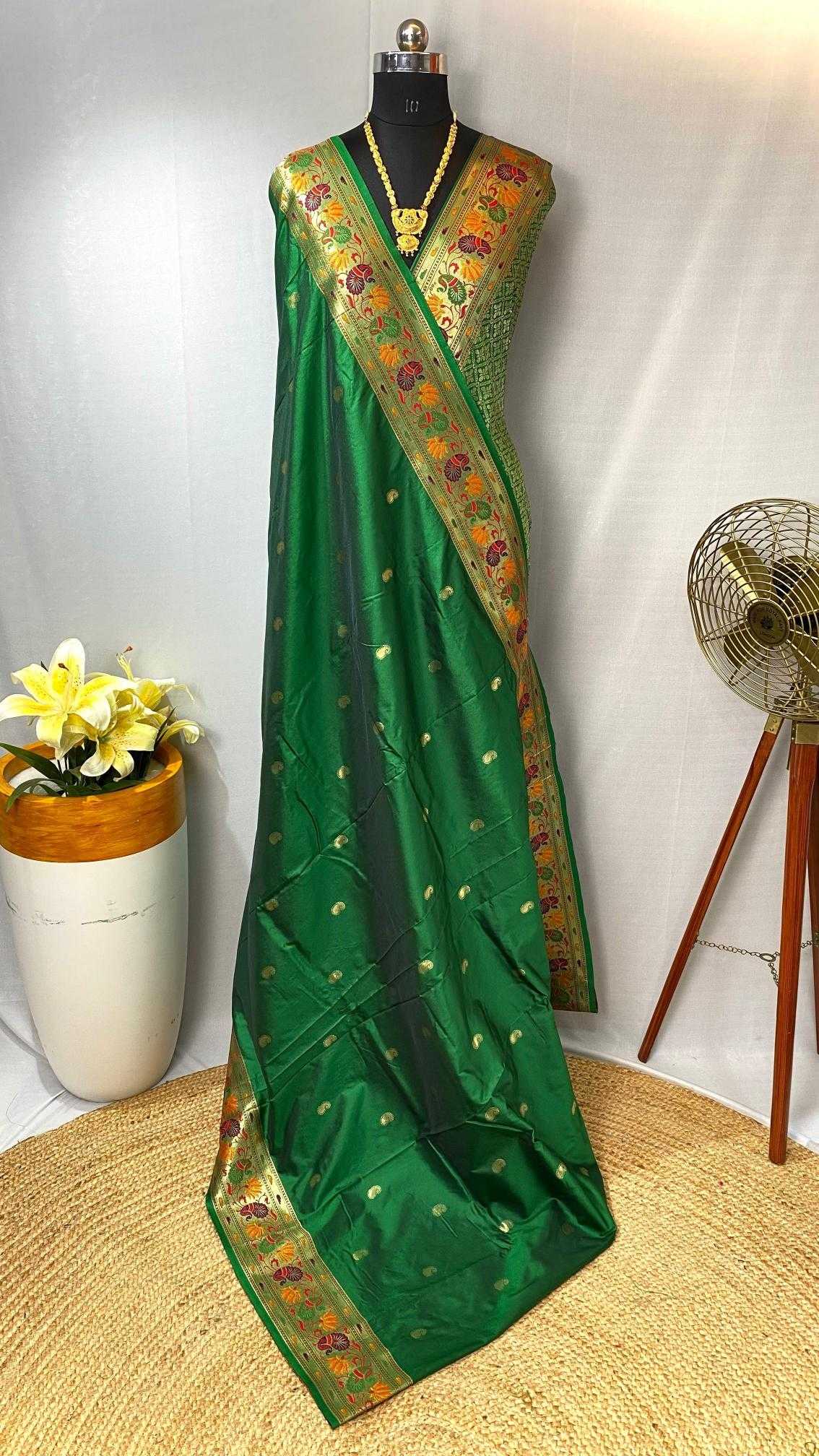 Ynf Paithani Silk KESH249 Bhoomi Silk Sarees Wedding Collections Festive Collections Wholesale Paithani Sarees Designer Silk Sarees Zari Border Silk Sarees Manufacturer