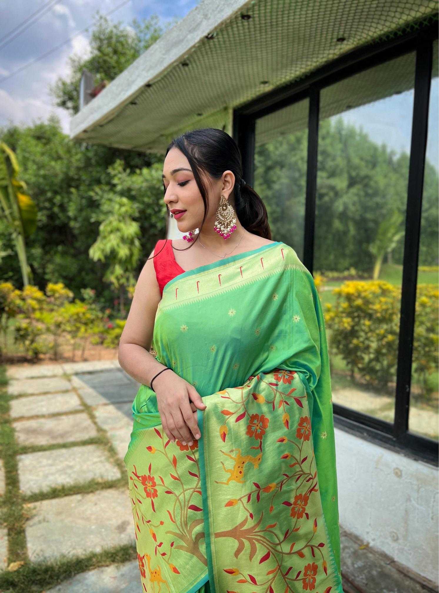 Ynf Paithani Silk KESH249 Gayatri Silk Sarees Wholesale Paithani Sarees Party Wear Silk Sarees Silk Sarees For Weddings Manufacturer