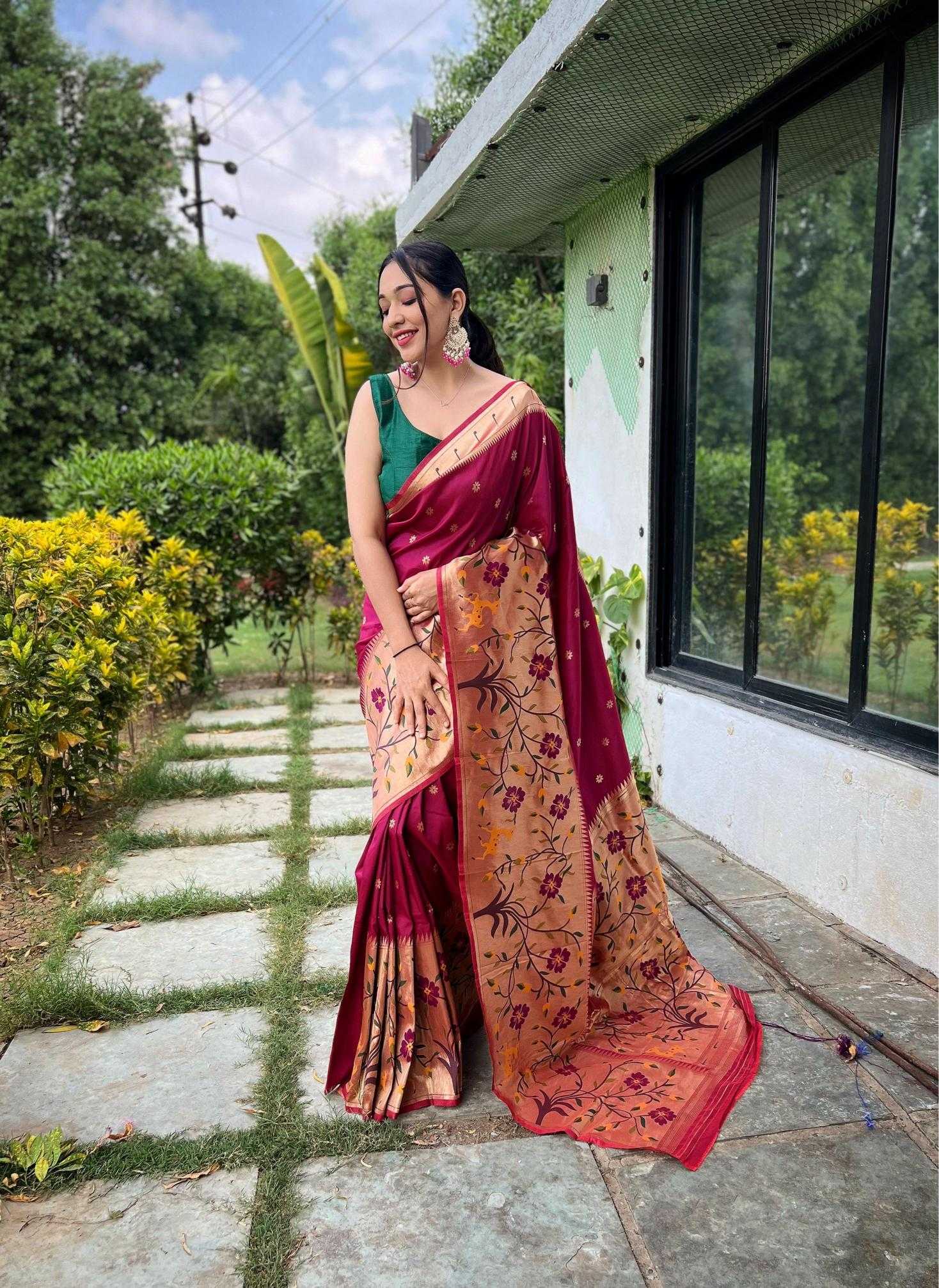 Ynf Paithani Silk KESH249 Gayatri Silk Sarees Wholesale Paithani Sarees Party Wear Silk Sarees Silk Sarees For Weddings Manufacturer