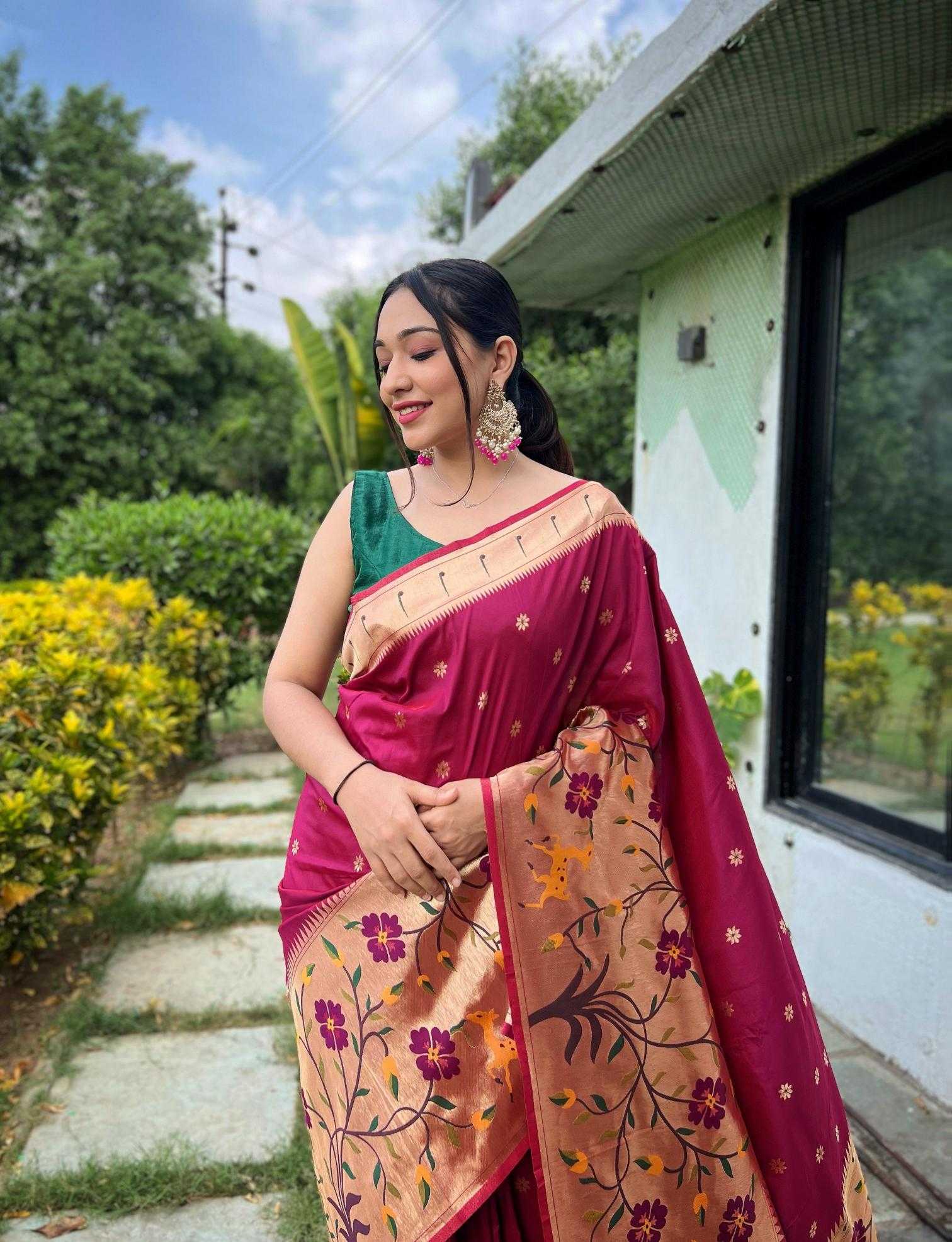 Ynf Paithani Silk KESH249 Gayatri Silk Sarees Wholesale Paithani Sarees Party Wear Silk Sarees Silk Sarees For Weddings Manufacturer