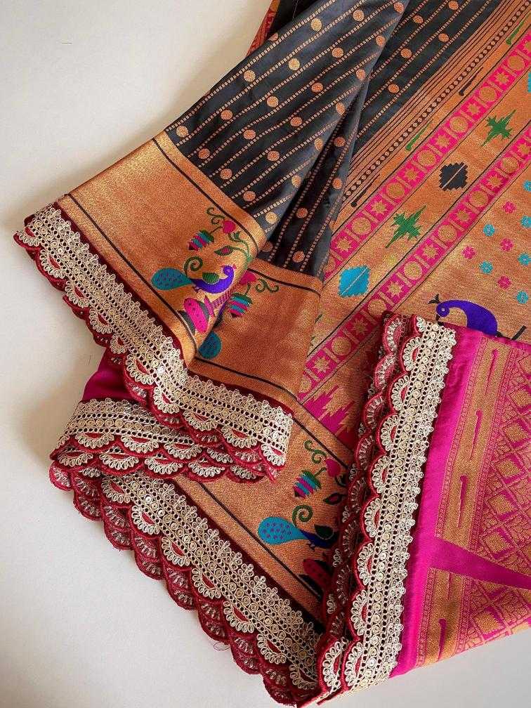 Ynf Paithani Silk KESH249 MIHIRA LACE Silk Sarees Wholesale Paithani Sarees Designer Silk Sarees Embroidered Silk Sarees Manufacturer
