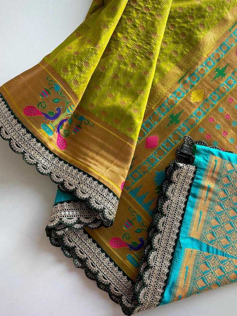 Ynf Paithani Silk KESH249 MIHIRA LACE Silk Sarees Wholesale Paithani Sarees Designer Silk Sarees Embroidered Silk Sarees Manufacturer
