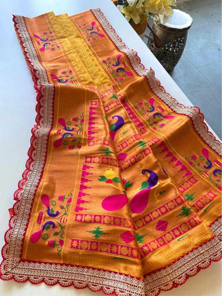 Ynf Paithani Silk KESH249 MIHIRA LACE Silk Sarees Wholesale Paithani Sarees Designer Silk Sarees Embroidered Silk Sarees Manufacturer