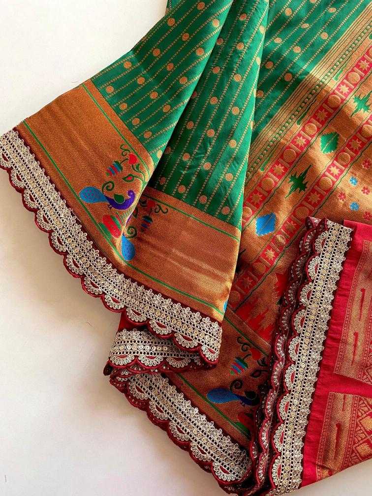 Ynf Paithani Silk KESH249 MIHIRA LACE Silk Sarees Wholesale Paithani Sarees Designer Silk Sarees Embroidered Silk Sarees Manufacturer