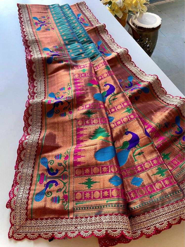 Ynf Paithani Silk KESH249 MIHIRA LACE Silk Sarees Wholesale Paithani Sarees Designer Silk Sarees Embroidered Silk Sarees Manufacturer