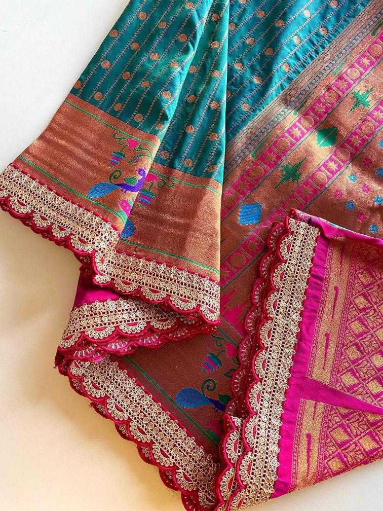 Ynf Paithani Silk KESH249 MIHIRA LACE Silk Sarees Wholesale Paithani Sarees Designer Silk Sarees Embroidered Silk Sarees Manufacturer