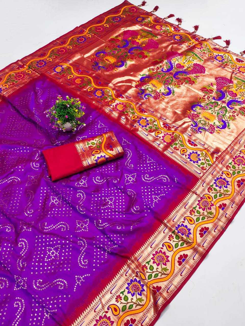 Ynf Paithani Silk RIN150 Bandhani Paithani Silk Sarees Wedding Collections Wholesale Designer Silk Sarees Wedding Outfits Manufacturer