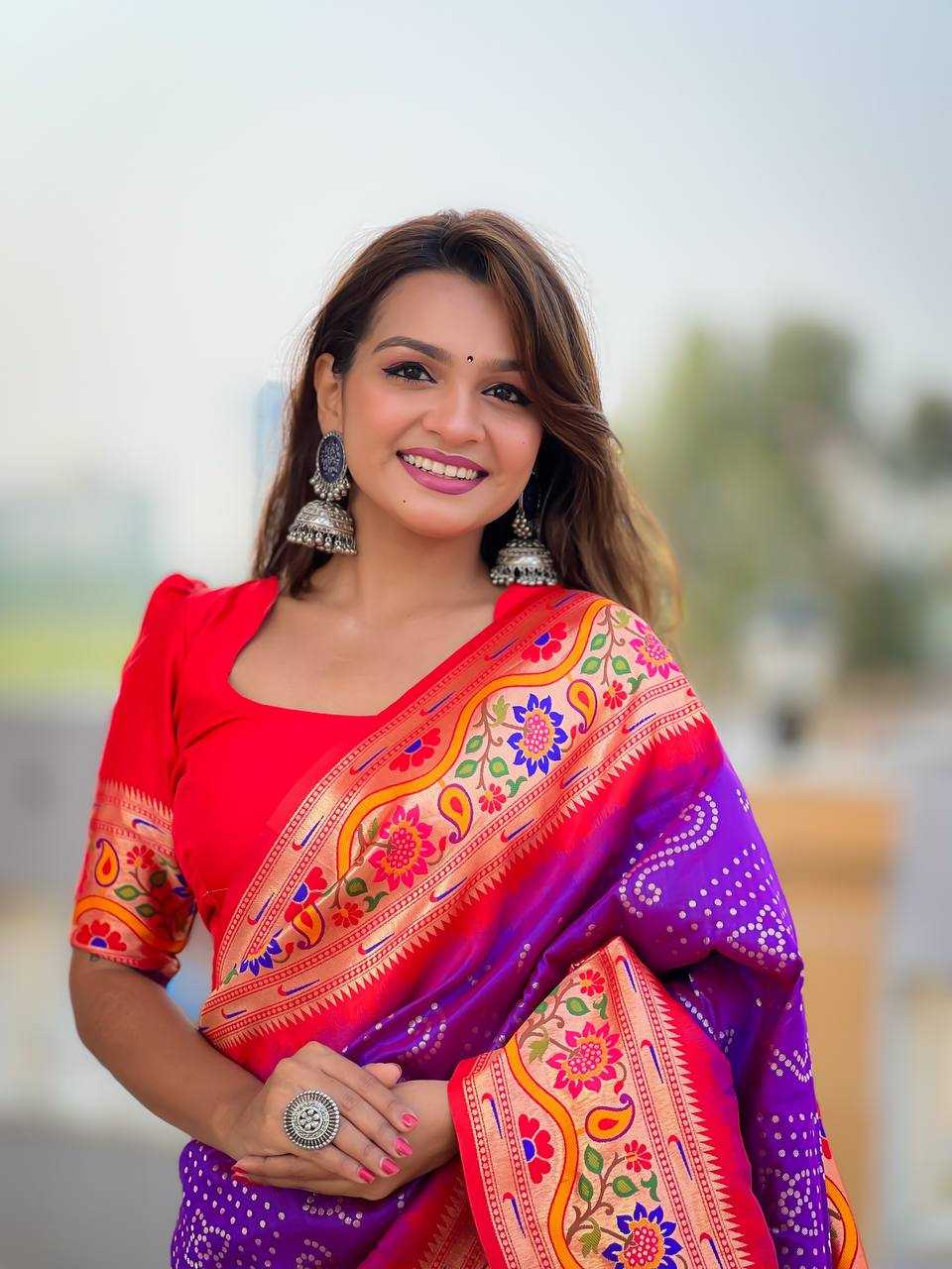 Ynf Paithani Silk RIN150 Bandhani Paithani Silk Sarees Wedding Collections Wholesale Designer Silk Sarees Wedding Outfits Manufacturer