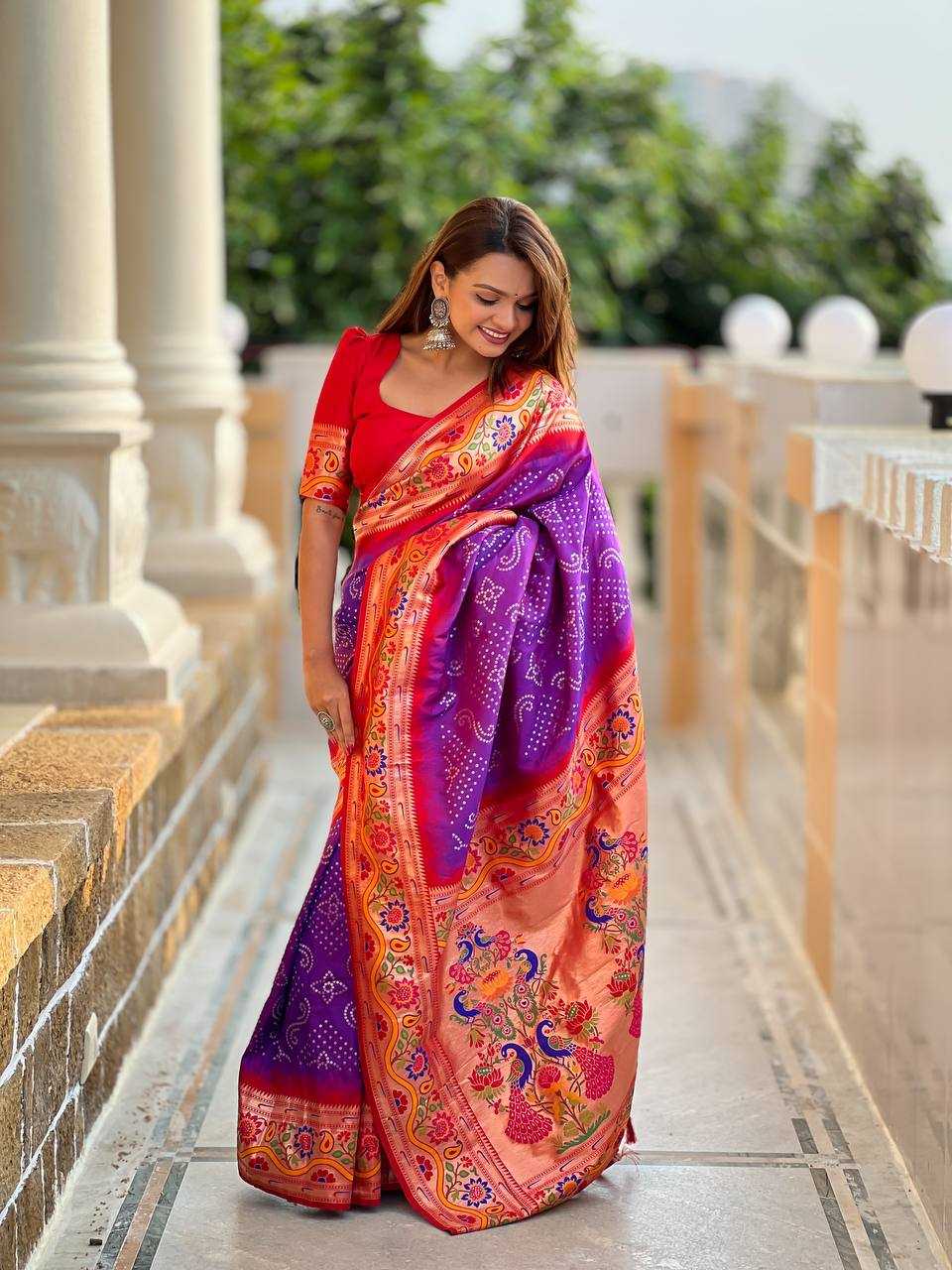Ynf Paithani Silk RIN150 Bandhani Paithani Silk Sarees Wedding Collections Wholesale Designer Silk Sarees Wedding Outfits Manufacturer