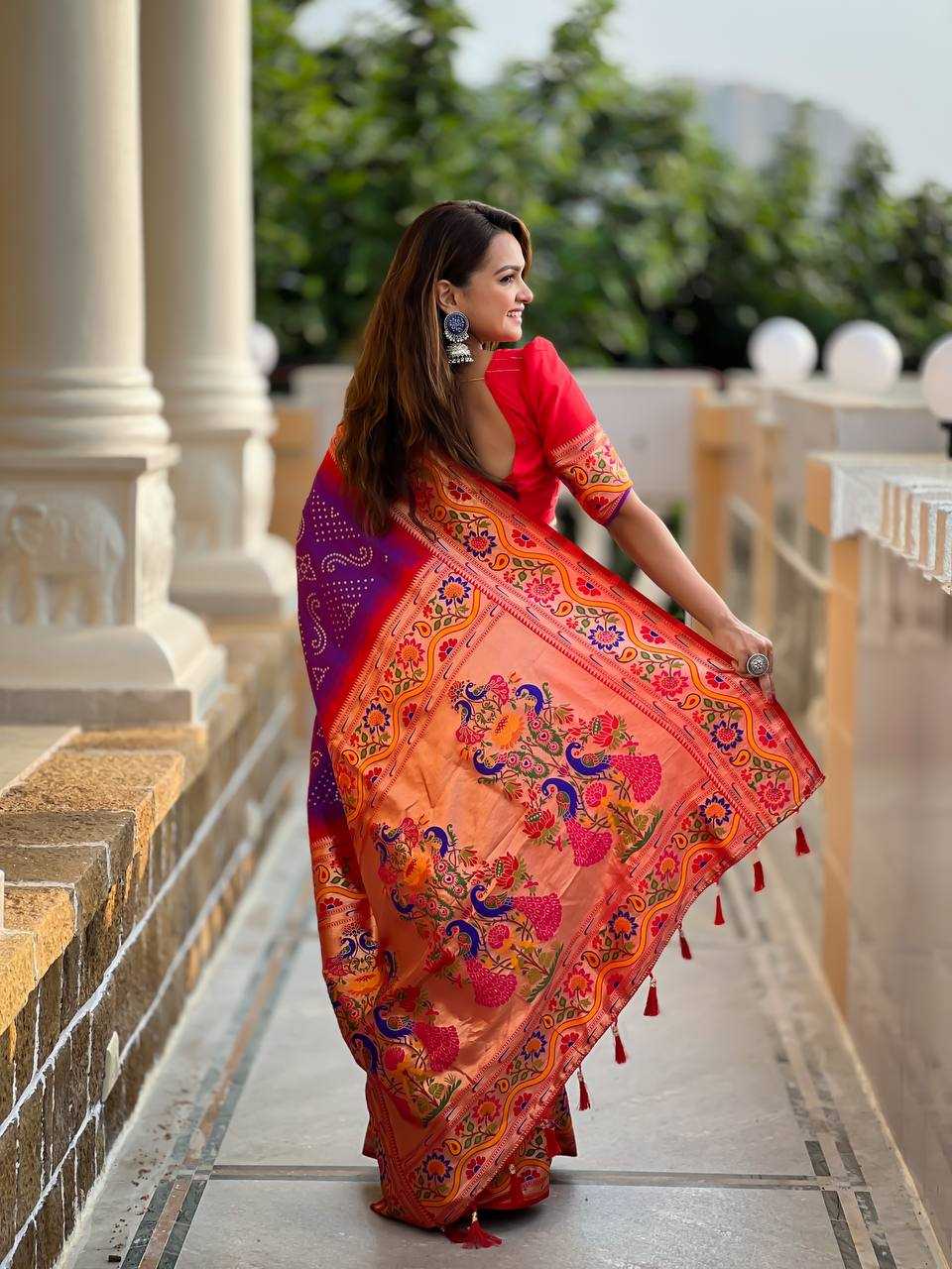 Ynf Paithani Silk RIN150 Bandhani Paithani Silk Sarees Wedding Collections Wholesale Designer Silk Sarees Wedding Outfits Manufacturer