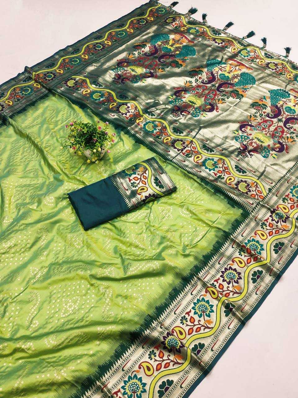 Ynf Paithani Silk RIN150 Bandhani Paithani Silk Sarees Wedding Collections Wholesale Designer Silk Sarees Wedding Outfits Manufacturer
