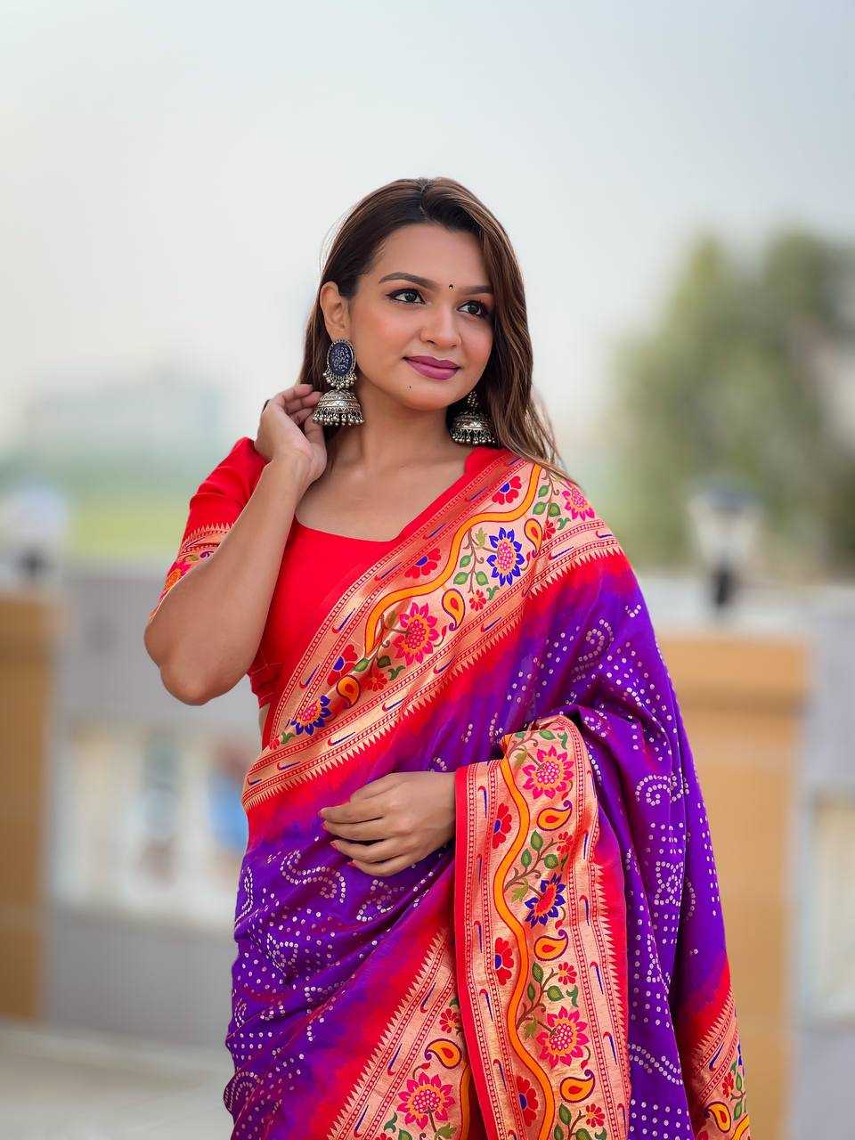 Ynf Paithani Silk RIN150 Bandhani Paithani Silk Sarees Wedding Collections Wholesale Designer Silk Sarees Wedding Outfits Manufacturer